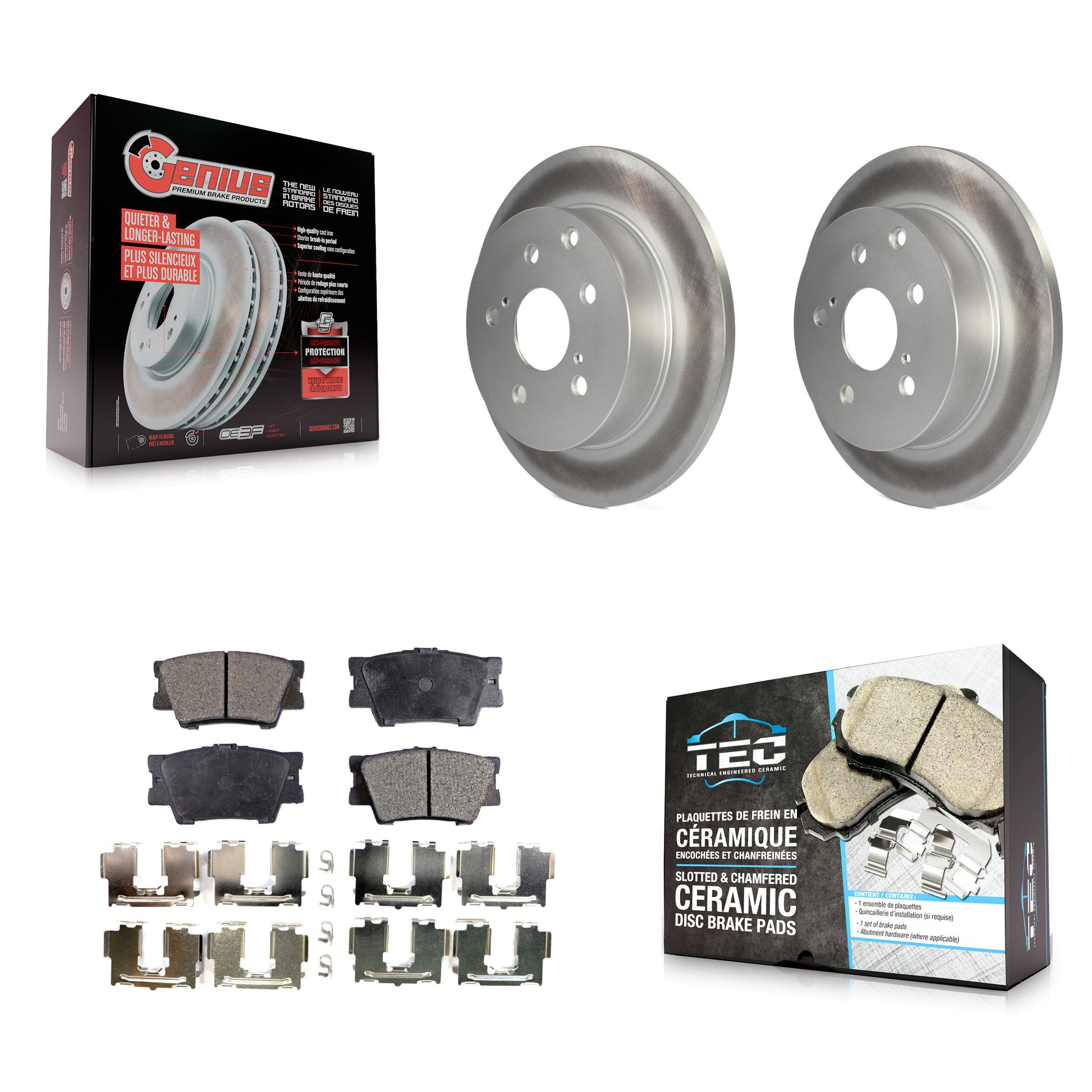 Transit Auto KGT-101544 Disc Brake Kit for 2006-2018 Lexus HS250h, Toyota RAV4 - Rear