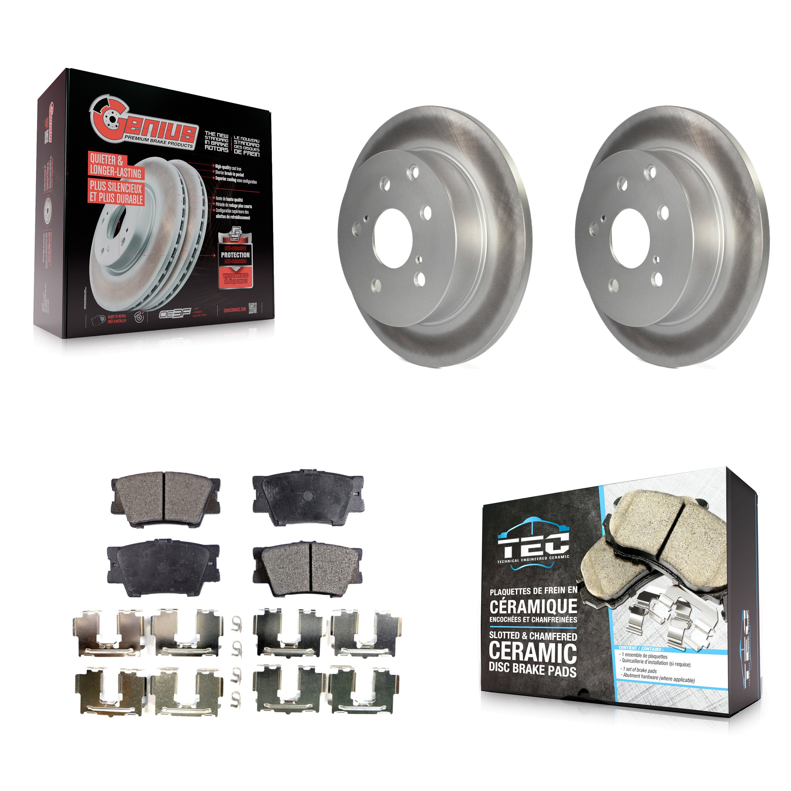 Transit Auto KGT-101544 Disc Brake Kit for 2006-2018 Lexus HS250h, Toyota RAV4 - Rear