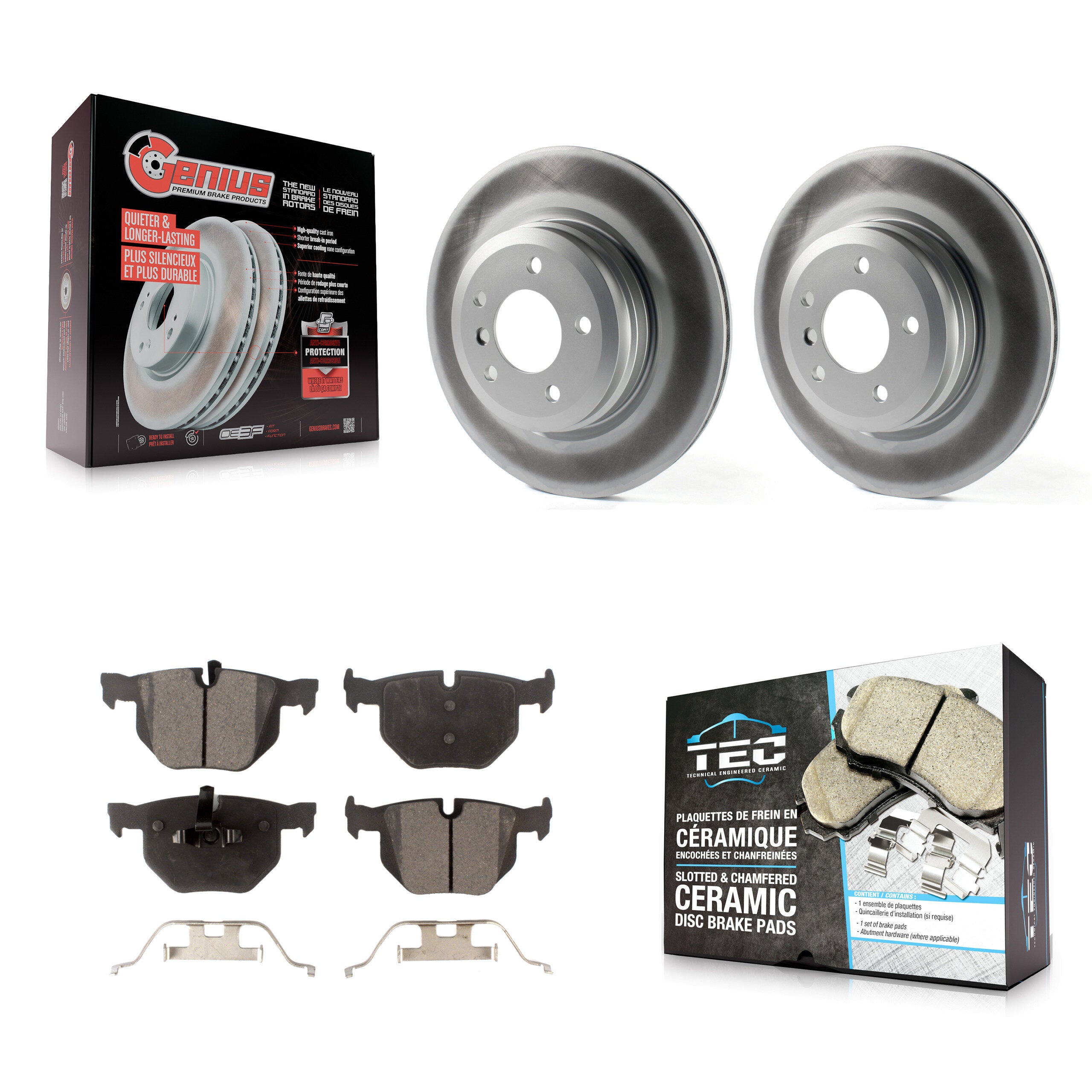 Transit Auto KGT-101545 Disc Brake Kit for 2006-2015 BMW 335i, BMW 335i xDrive and More - Rear