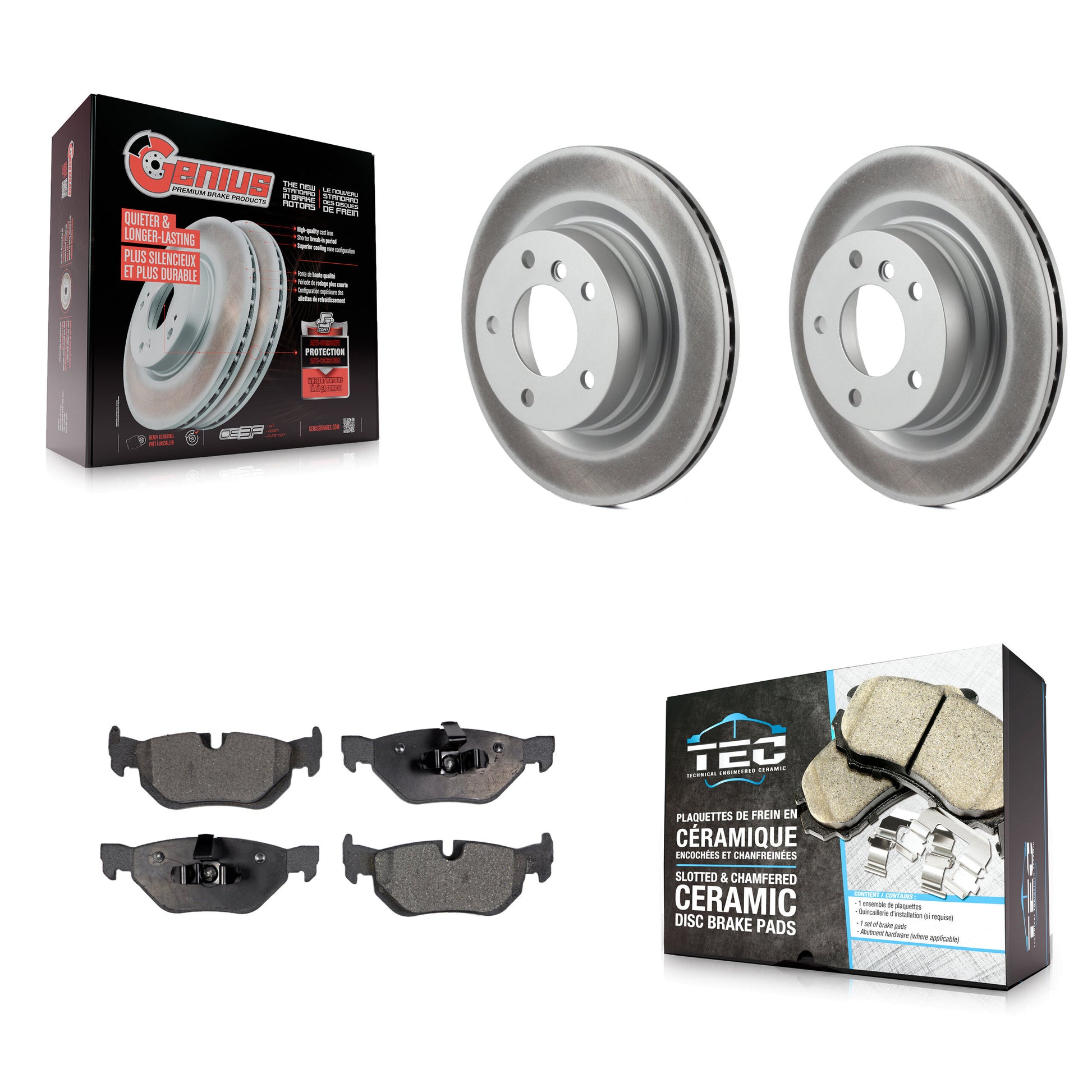 Transit Auto KGT-101550 Disc Brake Kit for 2006-2013 BMW 328i, BMW 323i, BMW 325i - Rear