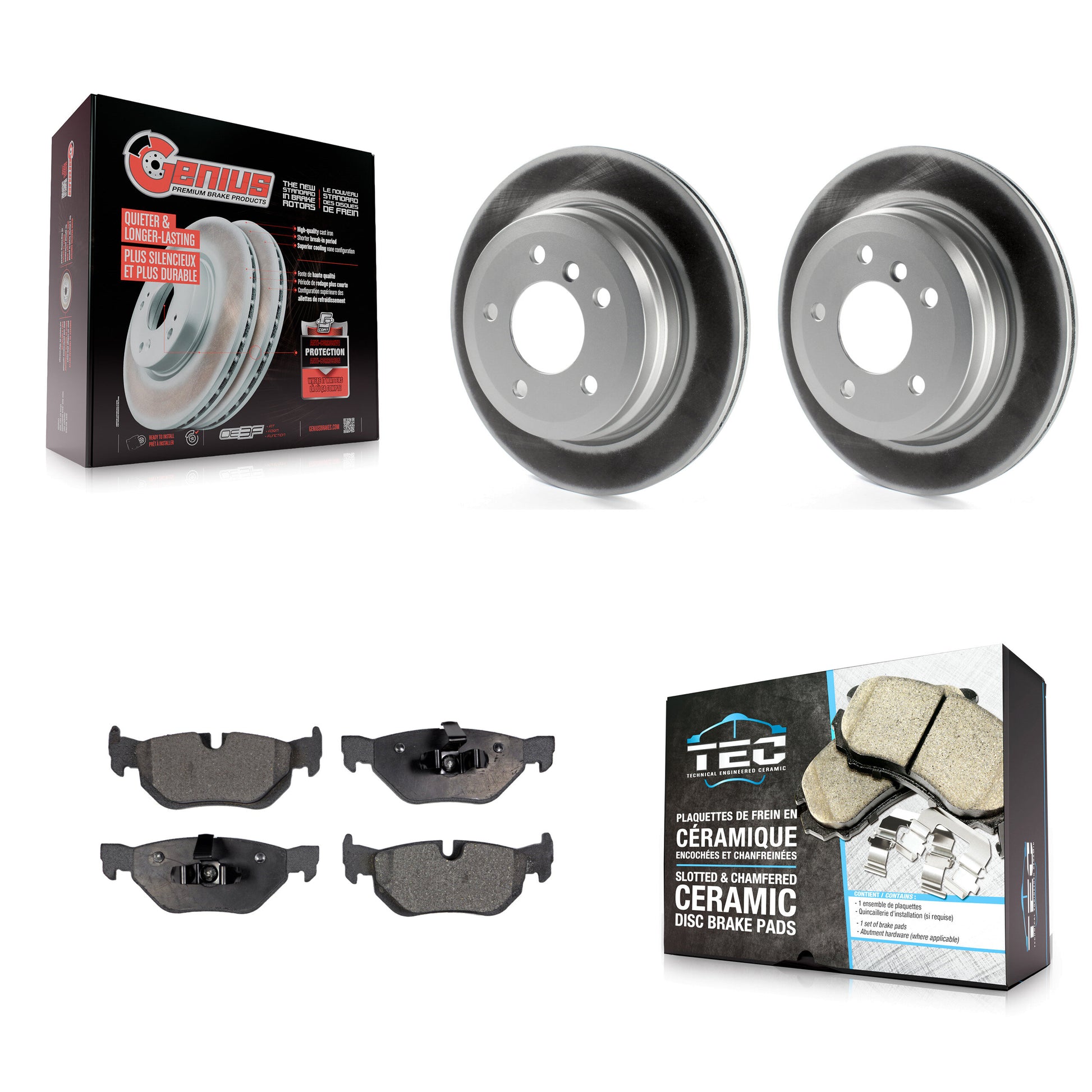 Transit Auto KGT-101552 Disc Brake Kit for 2006-2015 BMW X1, BMW 328i and More - Rear