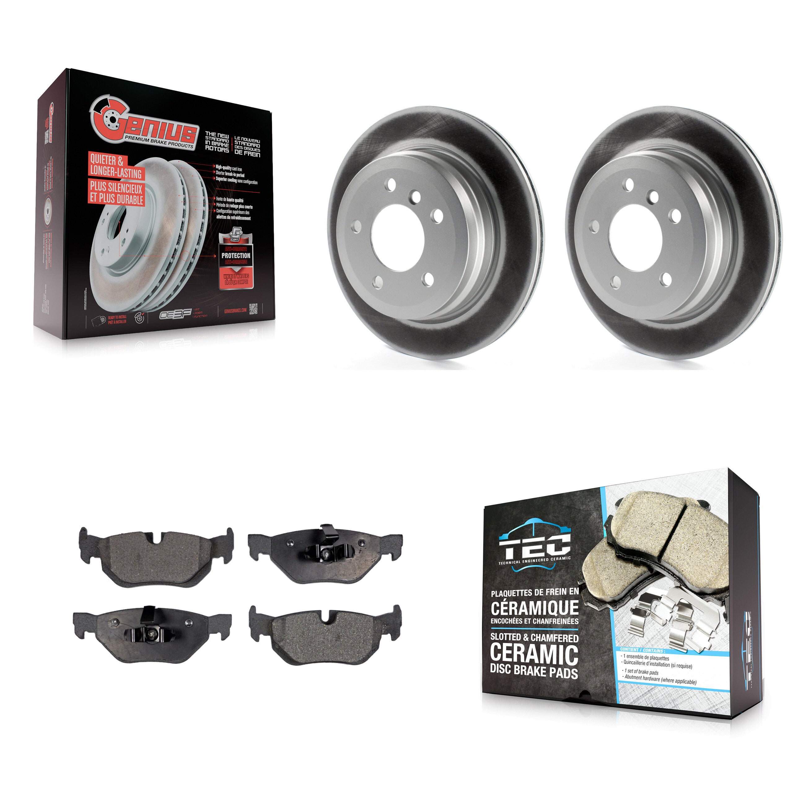 Transit Auto KGT-101552 Disc Brake Kit for 2006-2015 BMW X1, BMW 328i and More - Rear