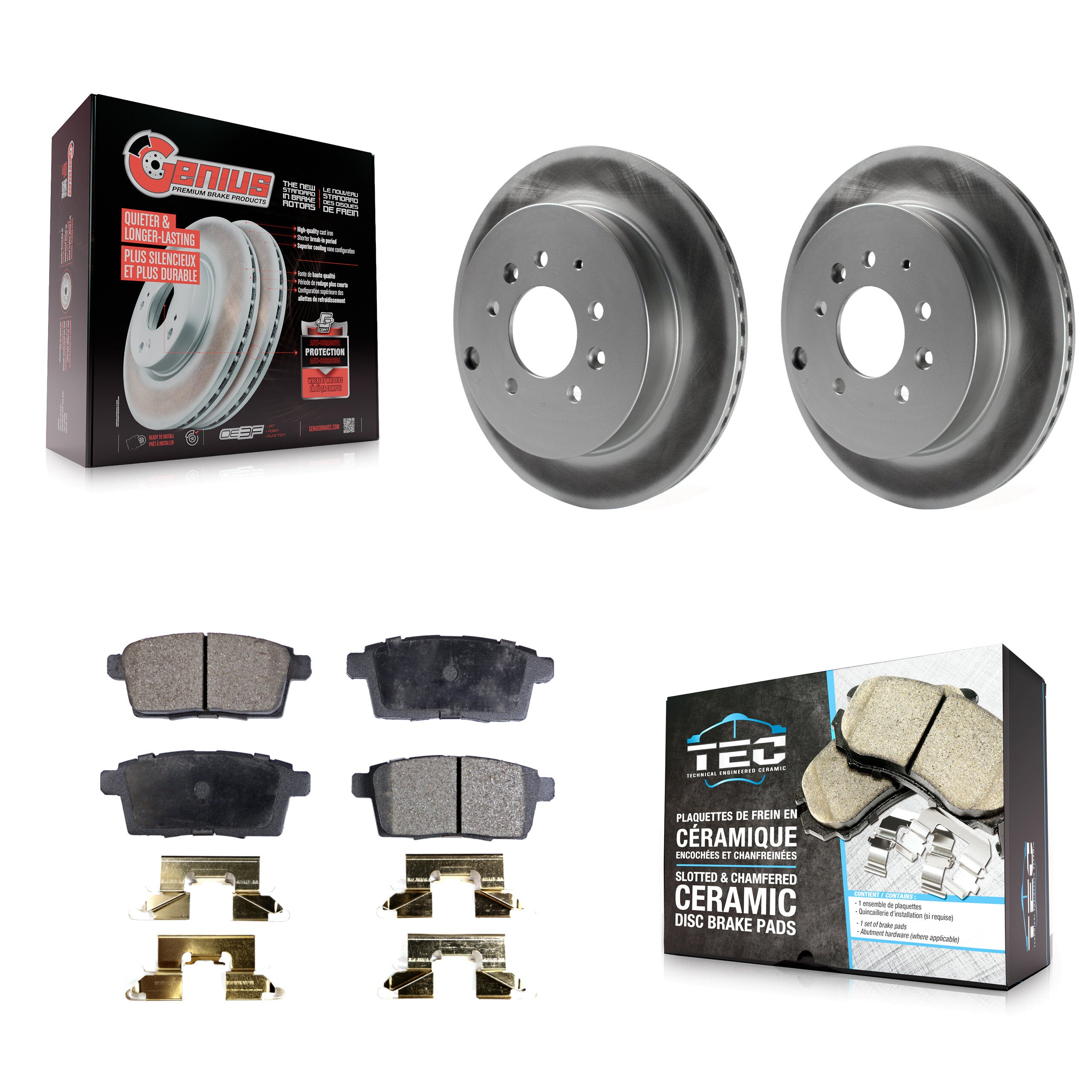 Transit Auto KGT-101557 Disc Brake Kit for 2007-2012 Ford Edge, Lincoln MKX, Mazda CX-7 - Rear