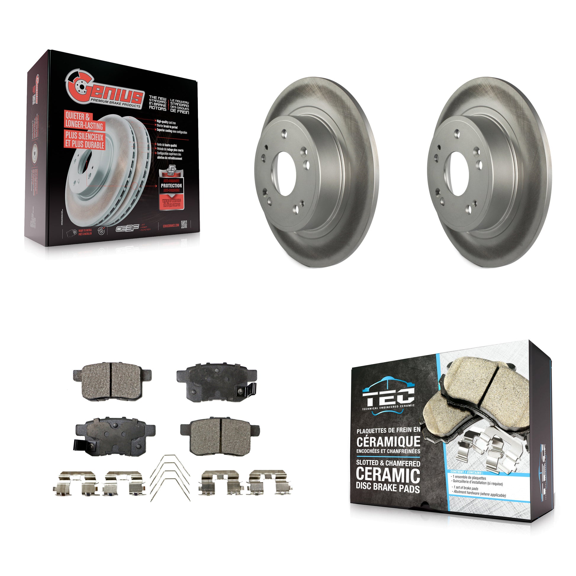 Transit Auto KGT-101562 Disc Brake Kit for 2008-2017 Honda Accord, Acura TSX - Rear