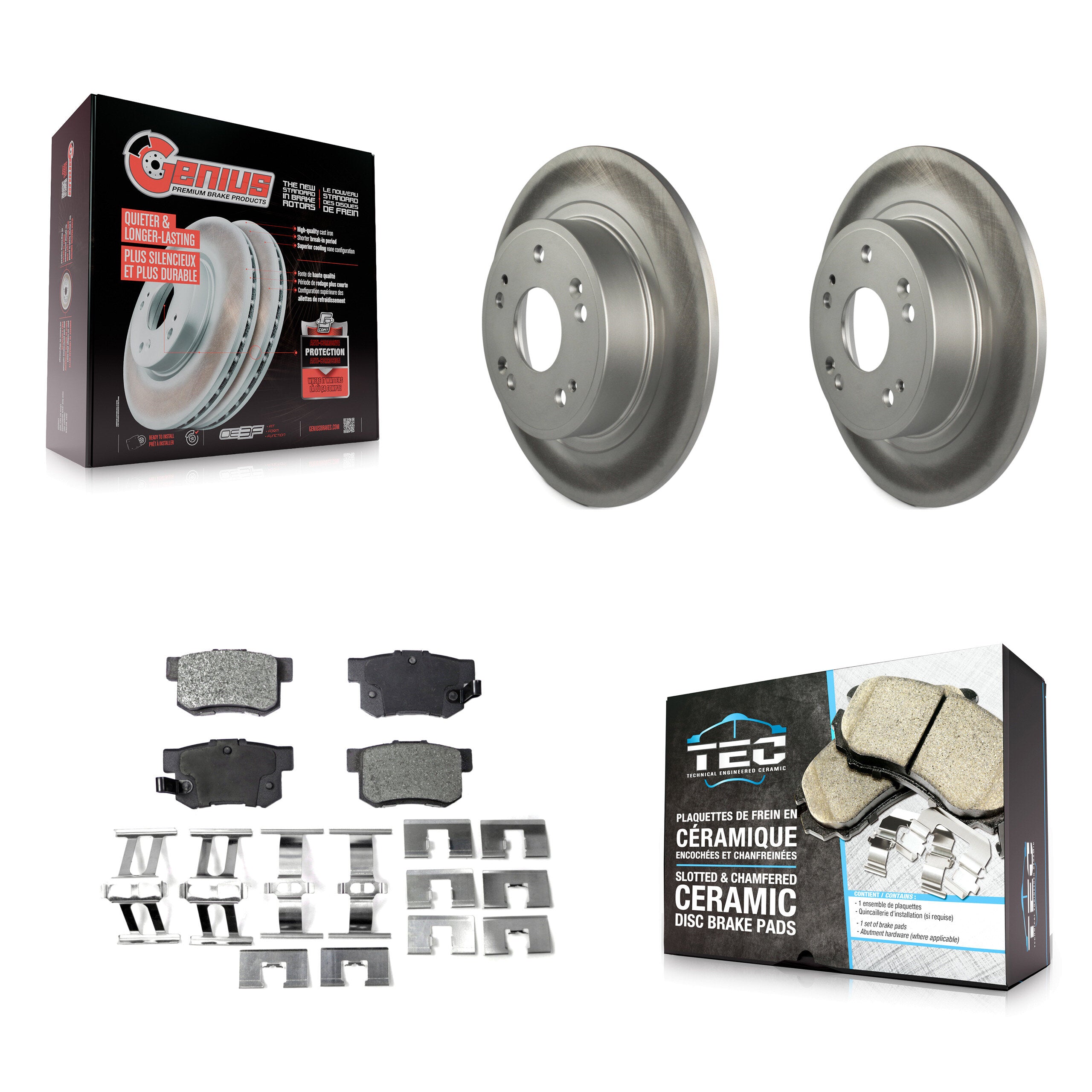 Transit Auto KGT-101563 Disc Brake Kit for 2005-2022 Acura ILX, Honda Accord - Rear