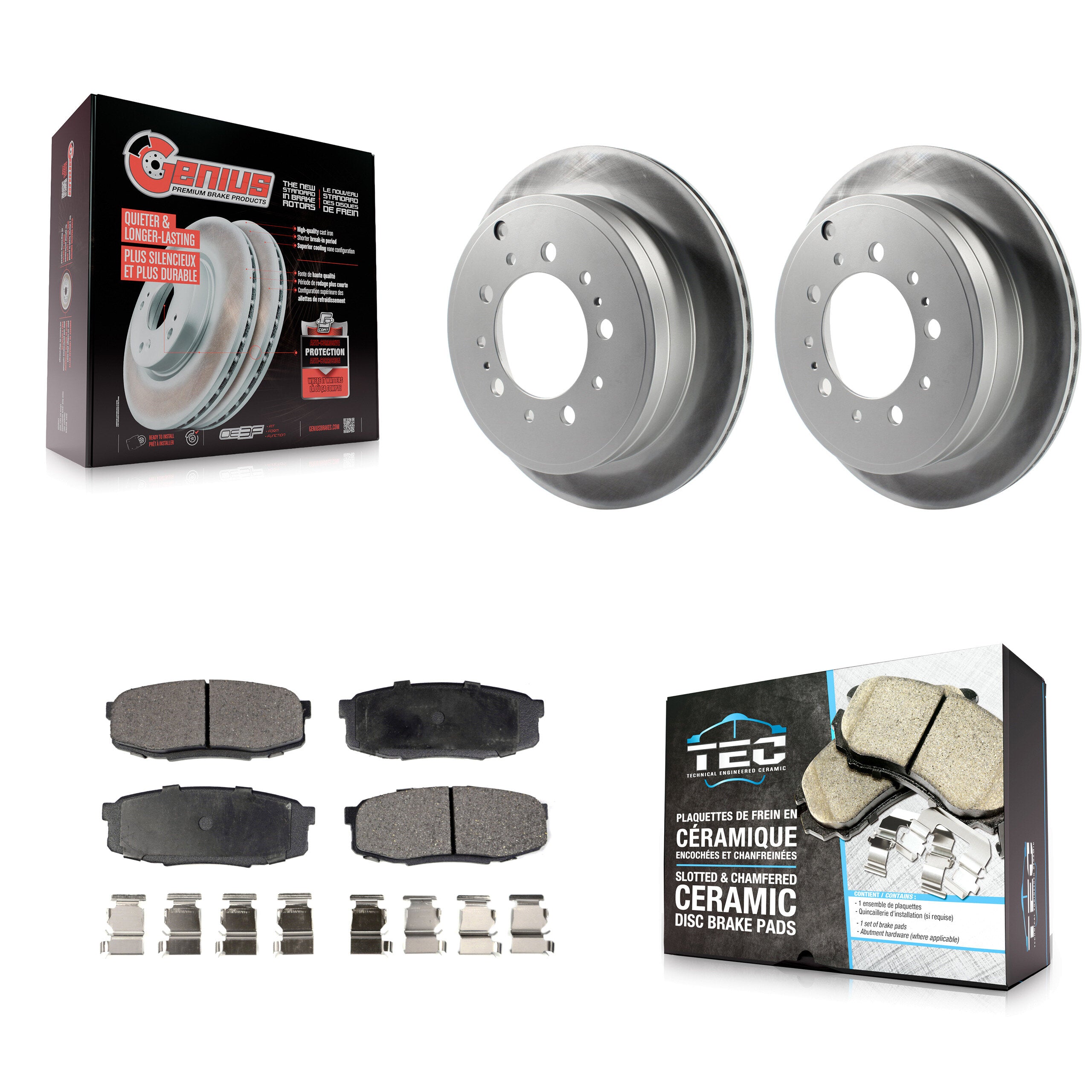 Transit Auto KGT-101565 Disc Brake Kit for 2007-2022 Lexus LX570, Toyota Land Cruiser and More - Rear