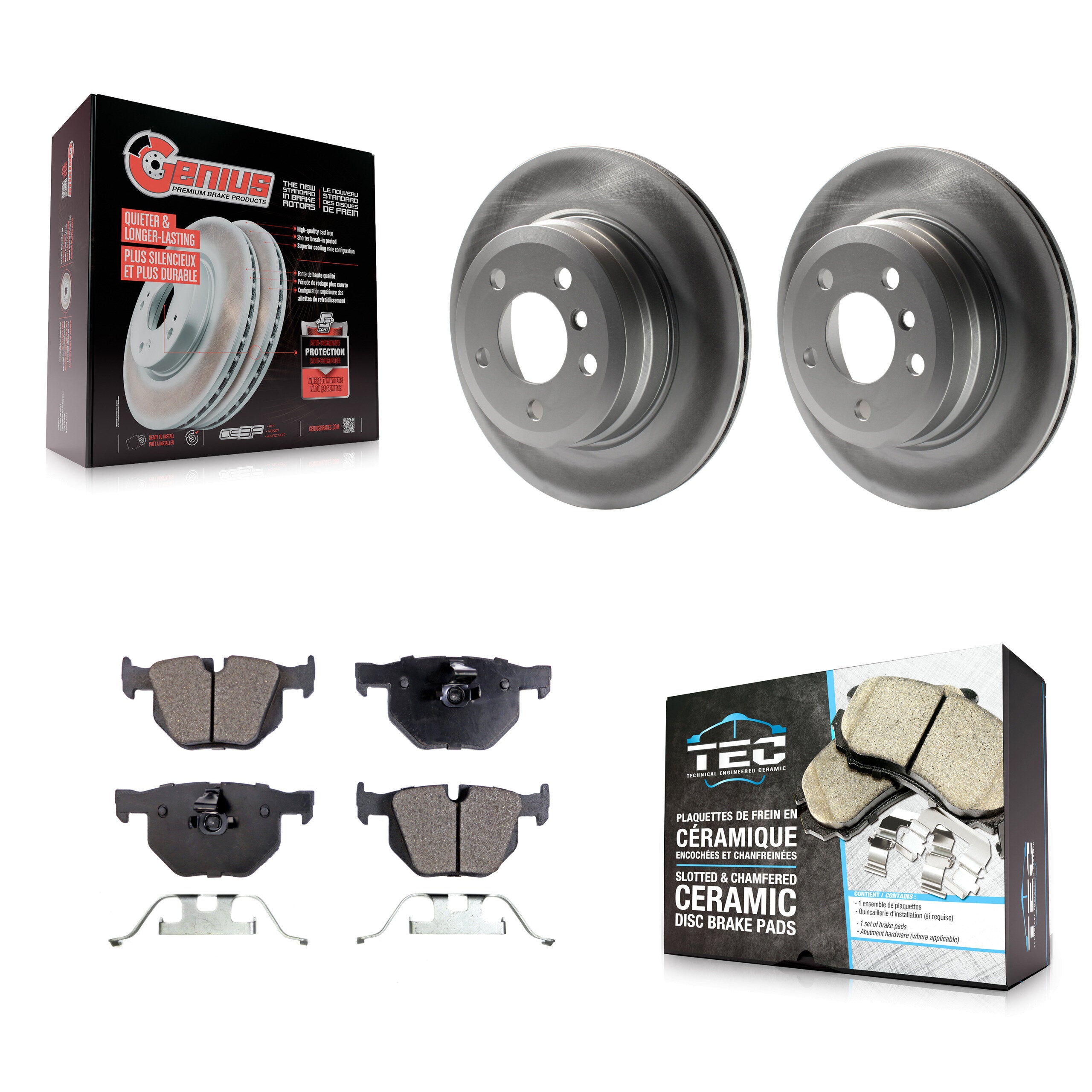Transit Auto KGT-101566 Disc Brake Kit for 2007-2019 BMW X5, BMW X6 - Rear