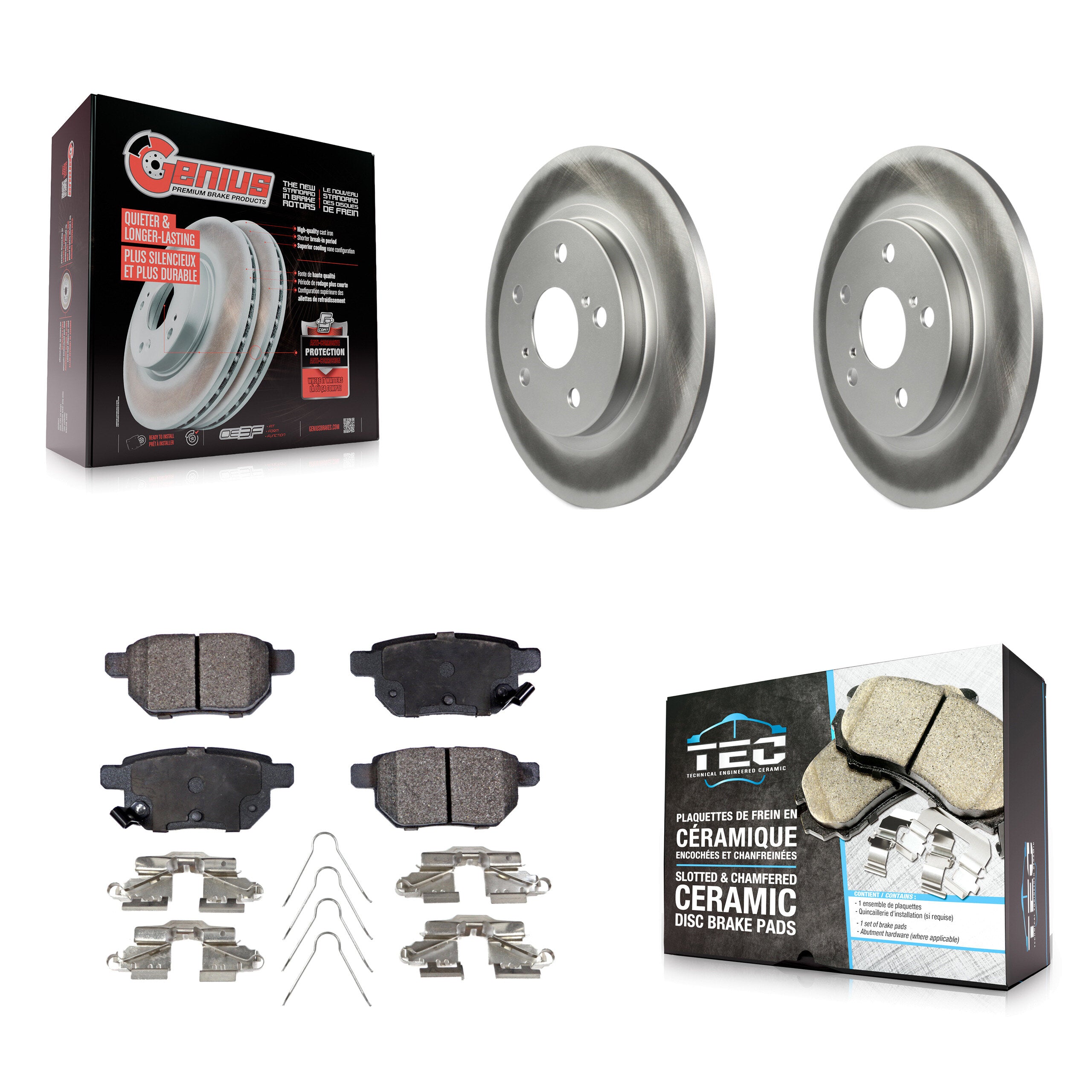 Transit Auto KGT-101580 Disc Brake Kit for 2008-2018 Toyota Corolla iM, Scion iM and More - Rear