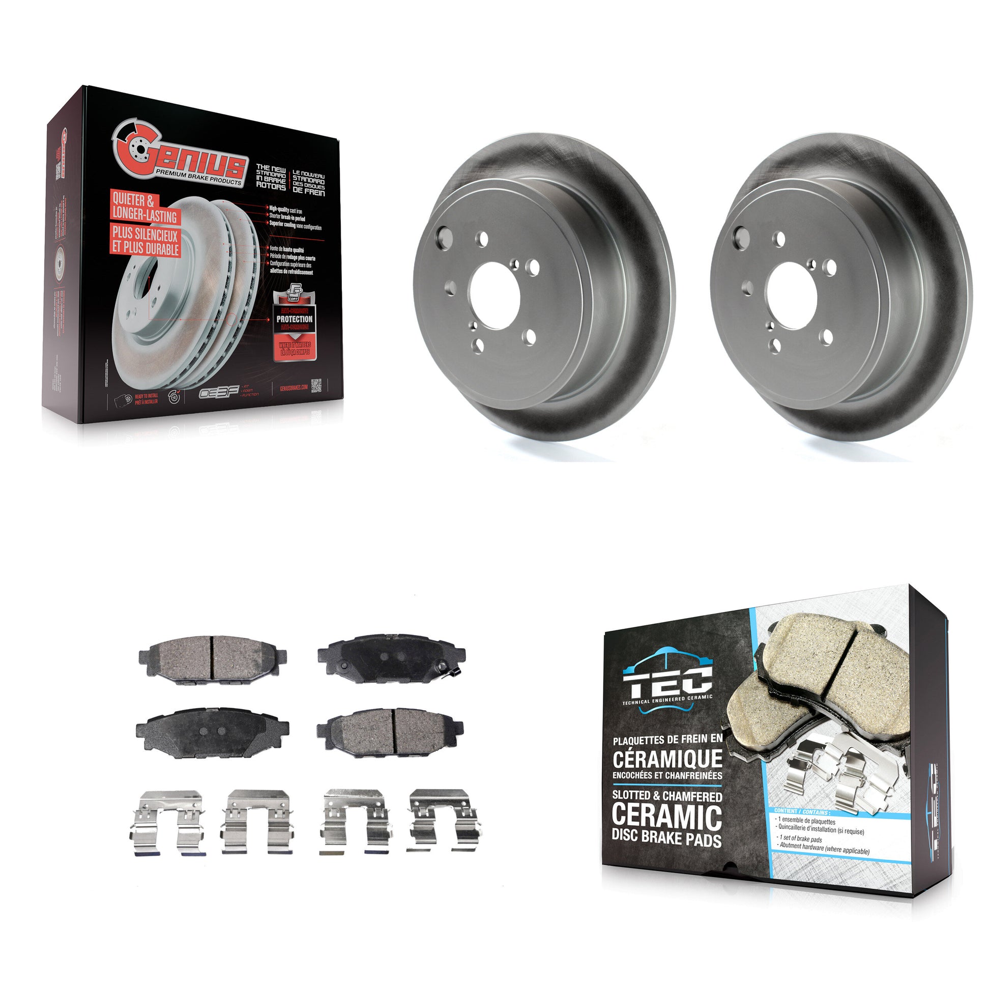 Transit Auto KGT-101581 Disc Brake Kit for 2008-2016 Scion FR-S, Subaru Impreza and More - Rear
