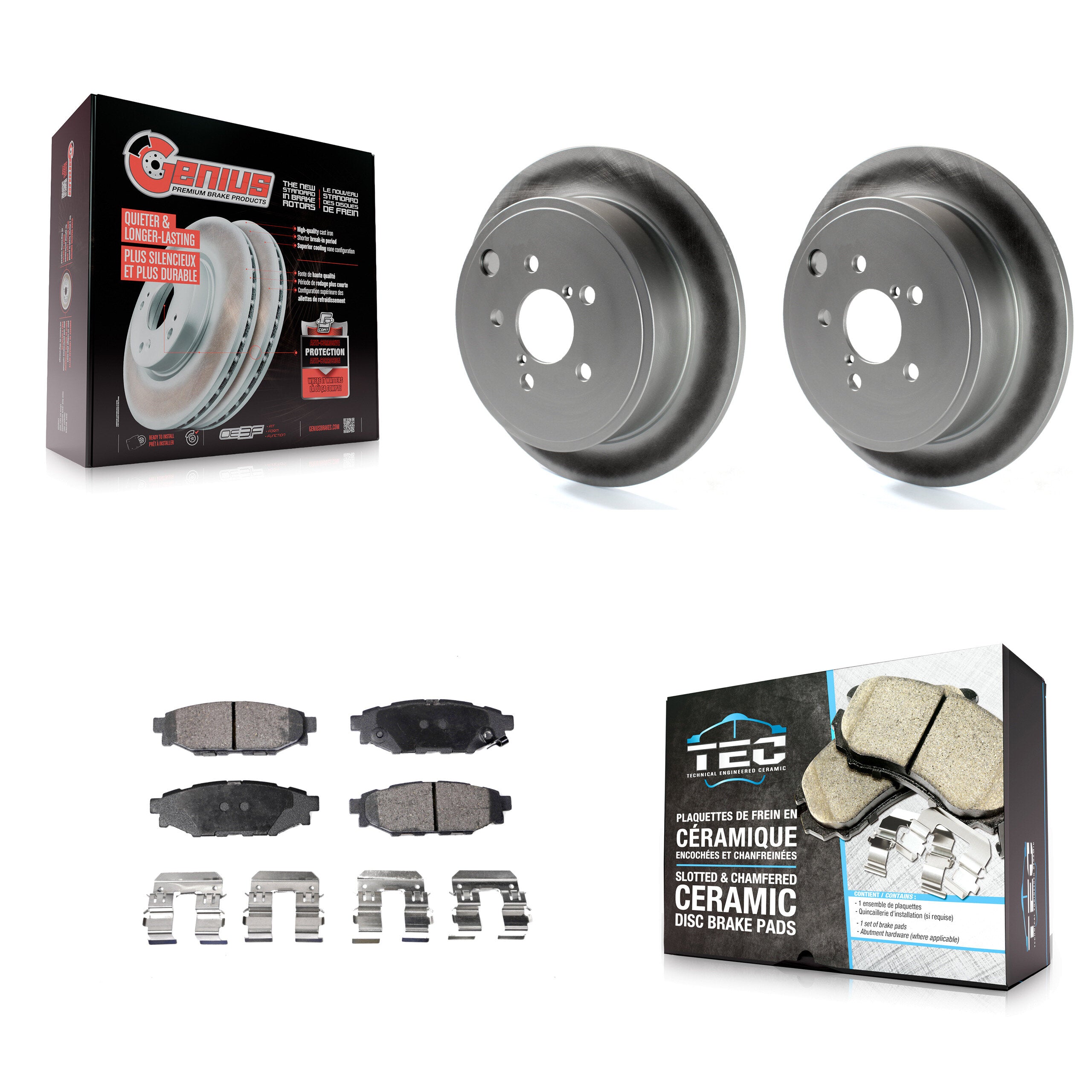 Transit Auto KGT-101581 Disc Brake Kit for 2008-2016 Scion FR-S, Subaru Impreza and More - Rear