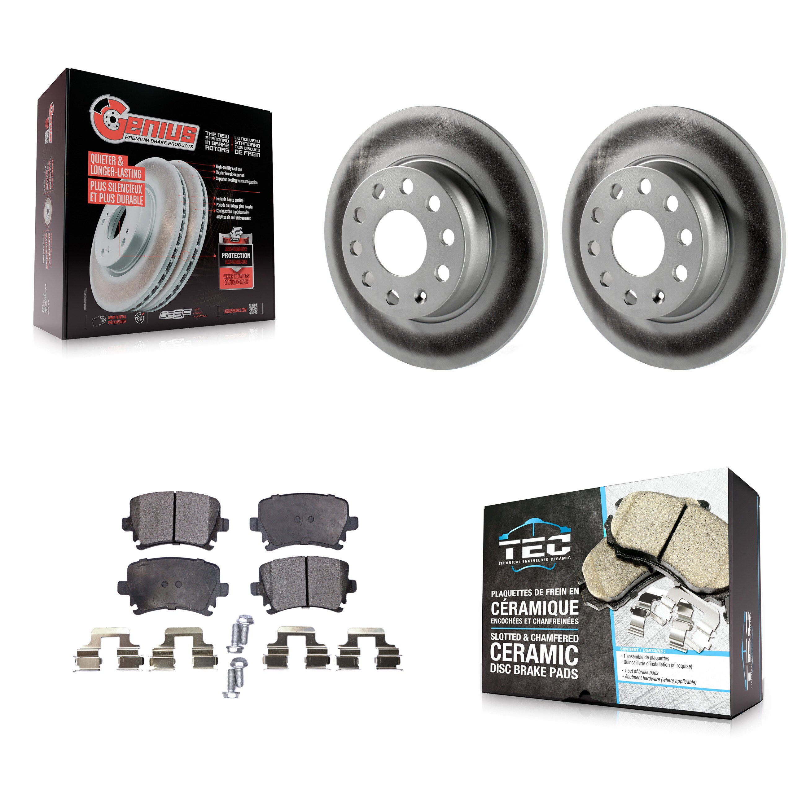 Transit Auto KGT-101611 Disc Brake Kit for 2009-2015 Volkswagen GTI, Audi A3 Quattro - Rear