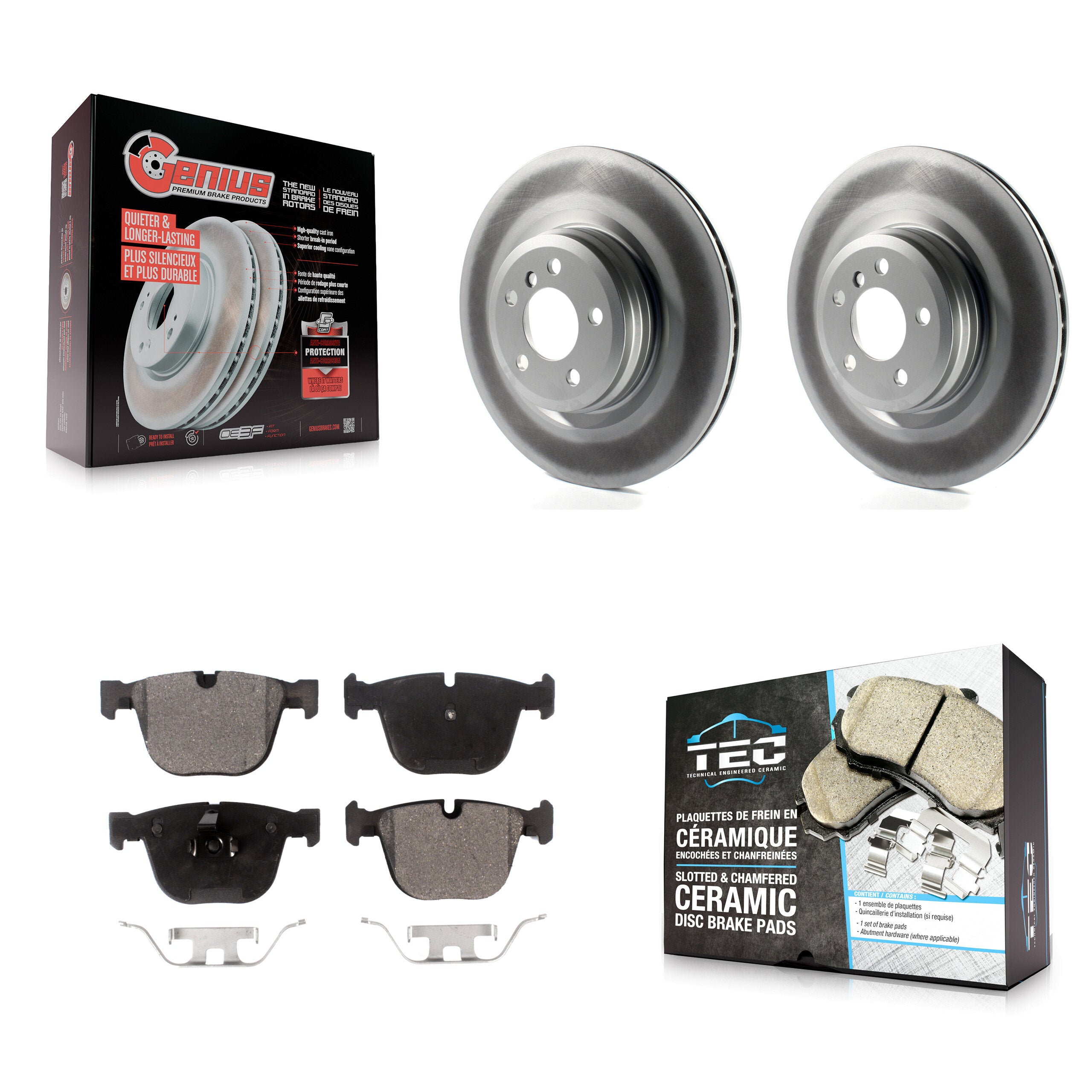 Transit Auto KGT-101615 Disc Brake Kit for 2009-2016 BMW ActiveHybrid 7, BMW Alpina B7 and More - Rear