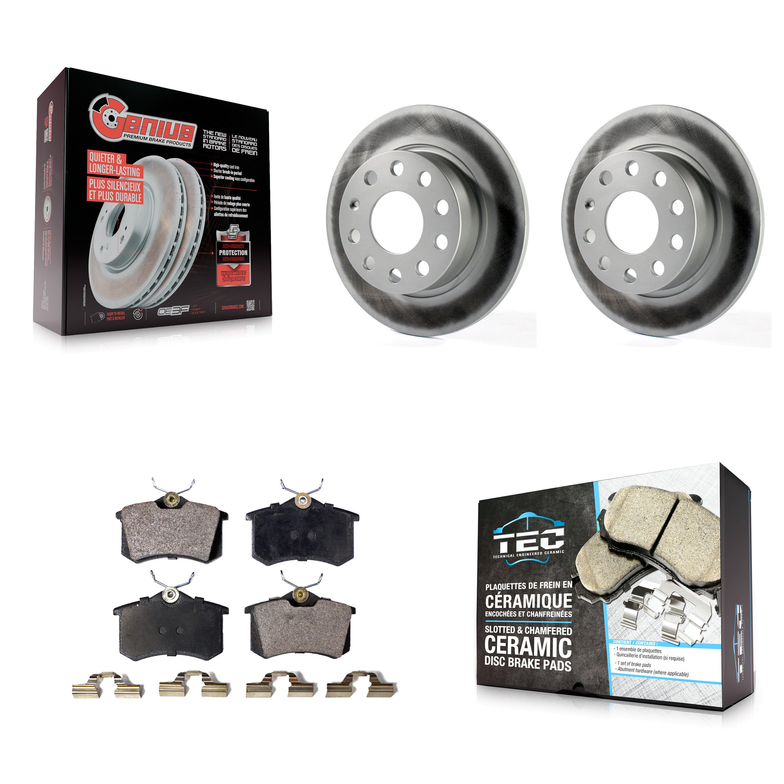 Transit Auto KGT-101621 Disc Brake Kit for 2009-2019 Volkswagen Golf SportWagen, Volkswagen Beetle and More - Rear
