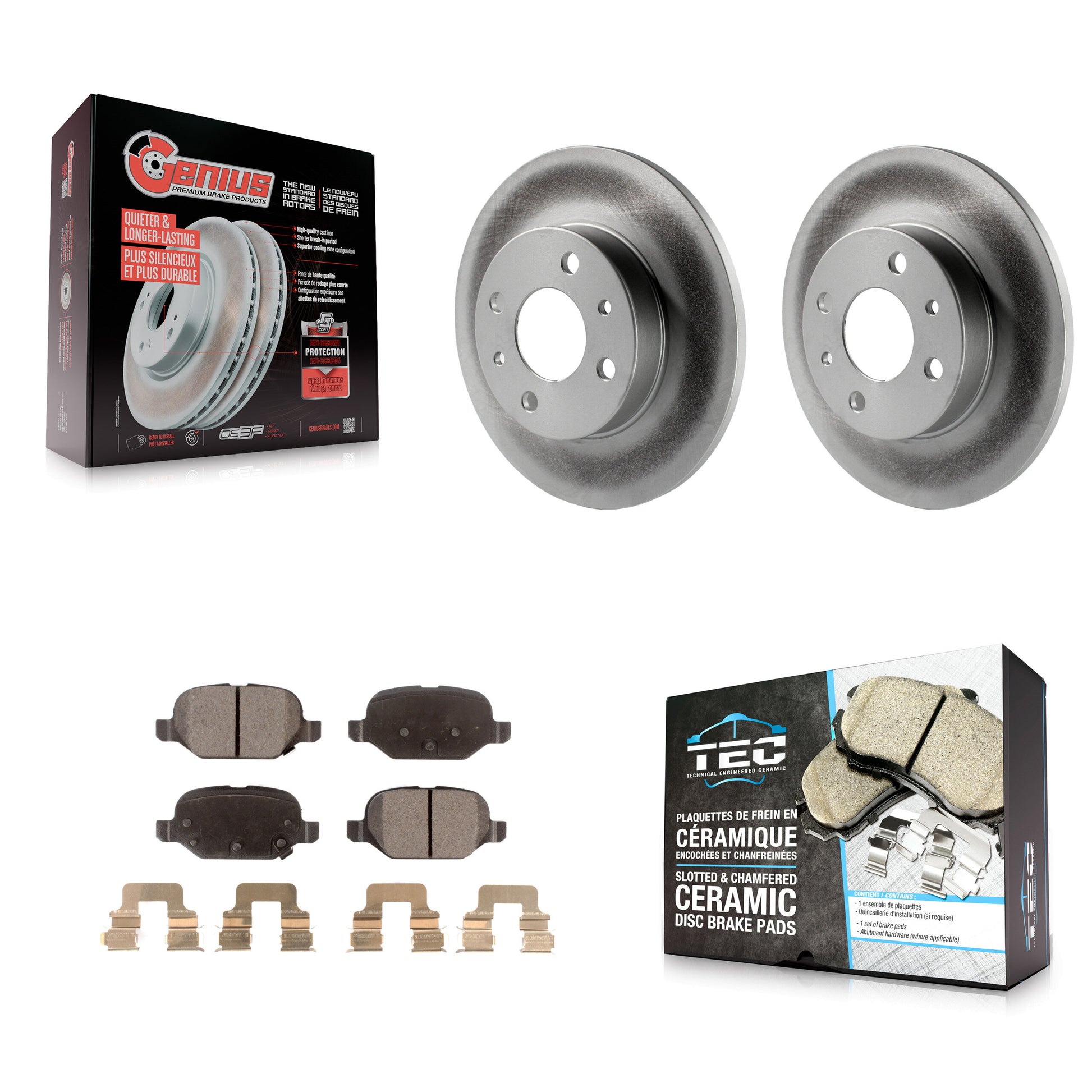 Transit Auto KGT-101629 Disc Brake Kit for 2012-2019 Fiat 500 - Rear