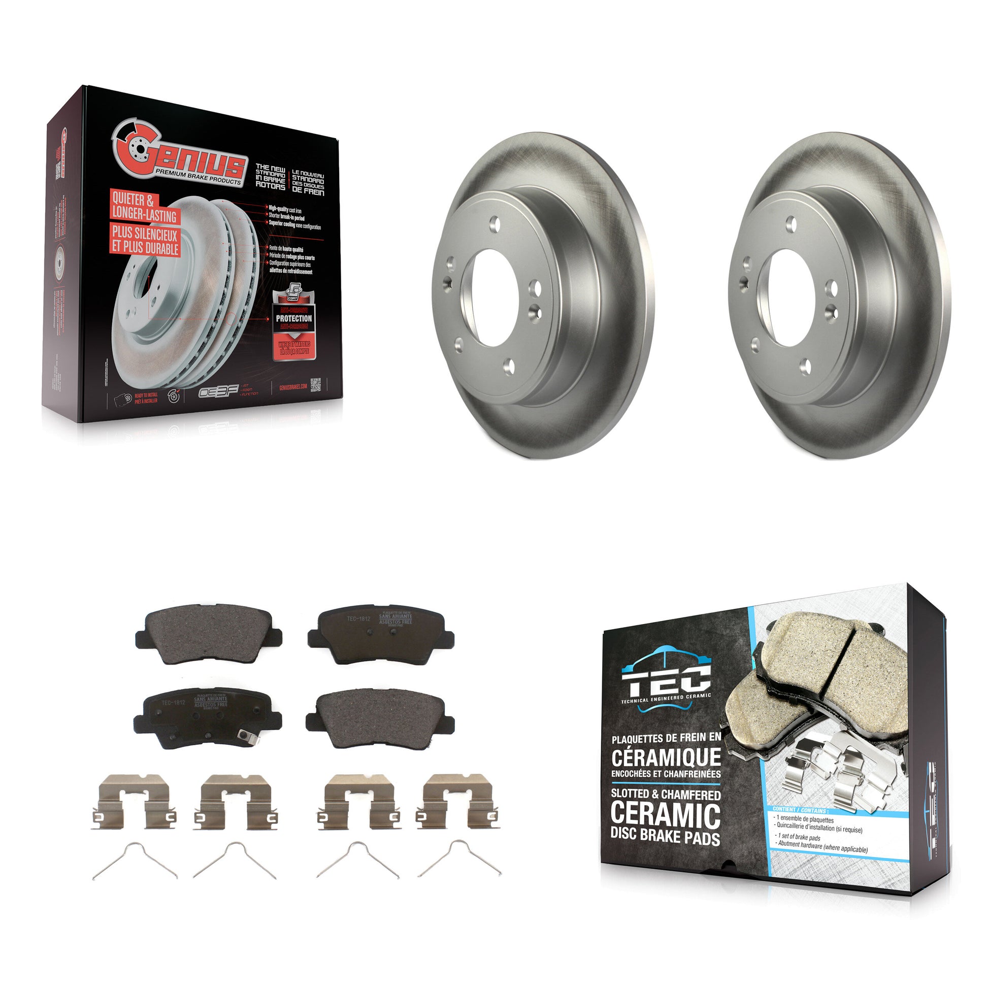 Transit Auto KGT-101634 Disc Brake Kit for 2017-2024 Kia Soul, Hyundai Venue, Hyundai Elantra - Rear
