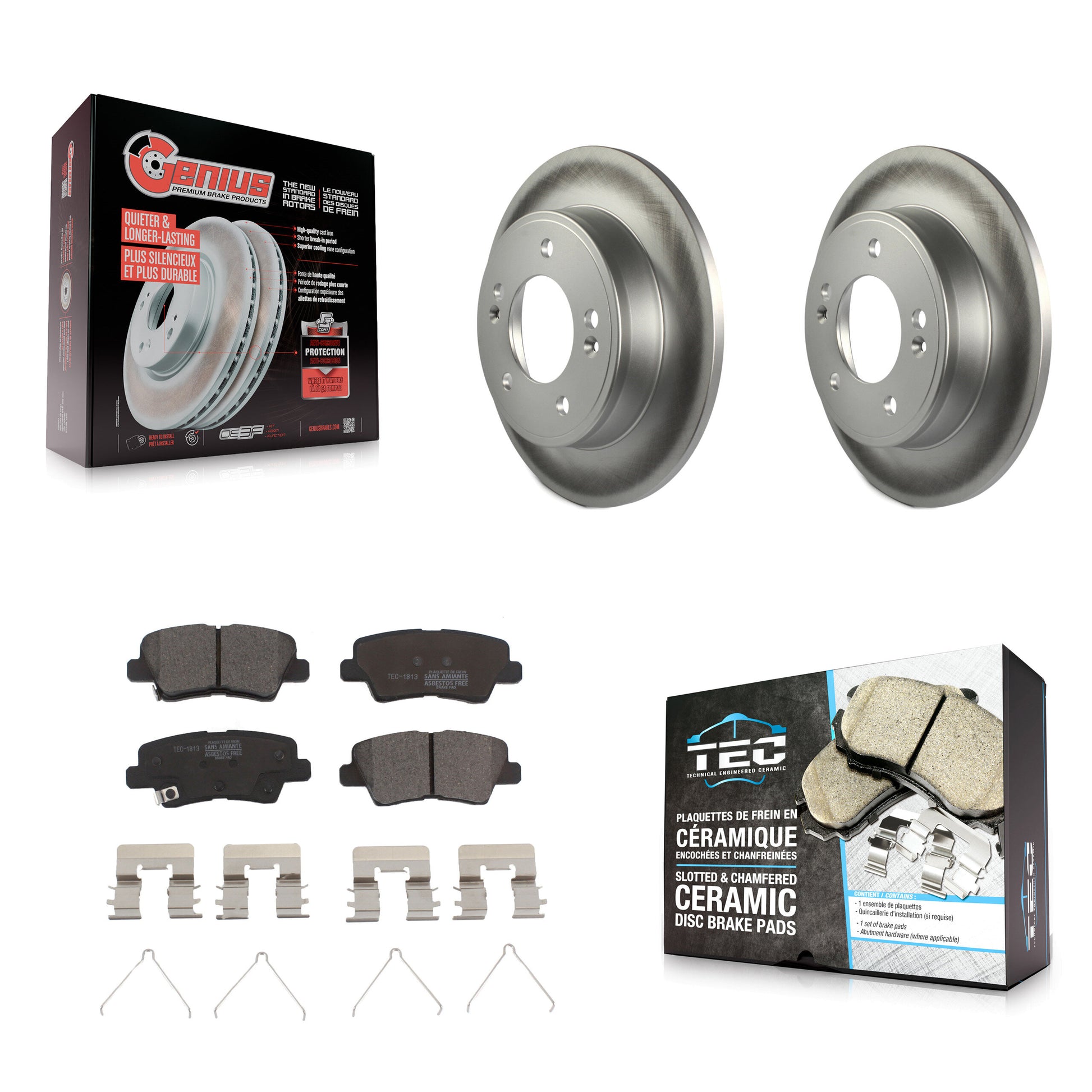 Transit Auto KGT-101635 Disc Brake Kit for 2016-2023 Kia Forte, Hyundai Kona and More - Rear