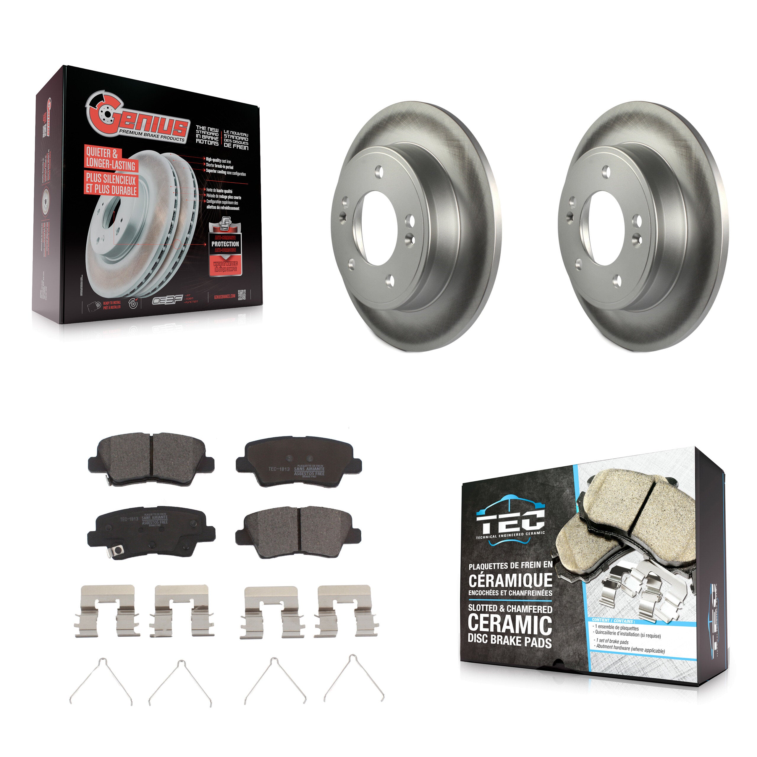 Transit Auto KGT-101635 Disc Brake Kit for 2016-2023 Kia Forte, Hyundai Kona and More - Rear