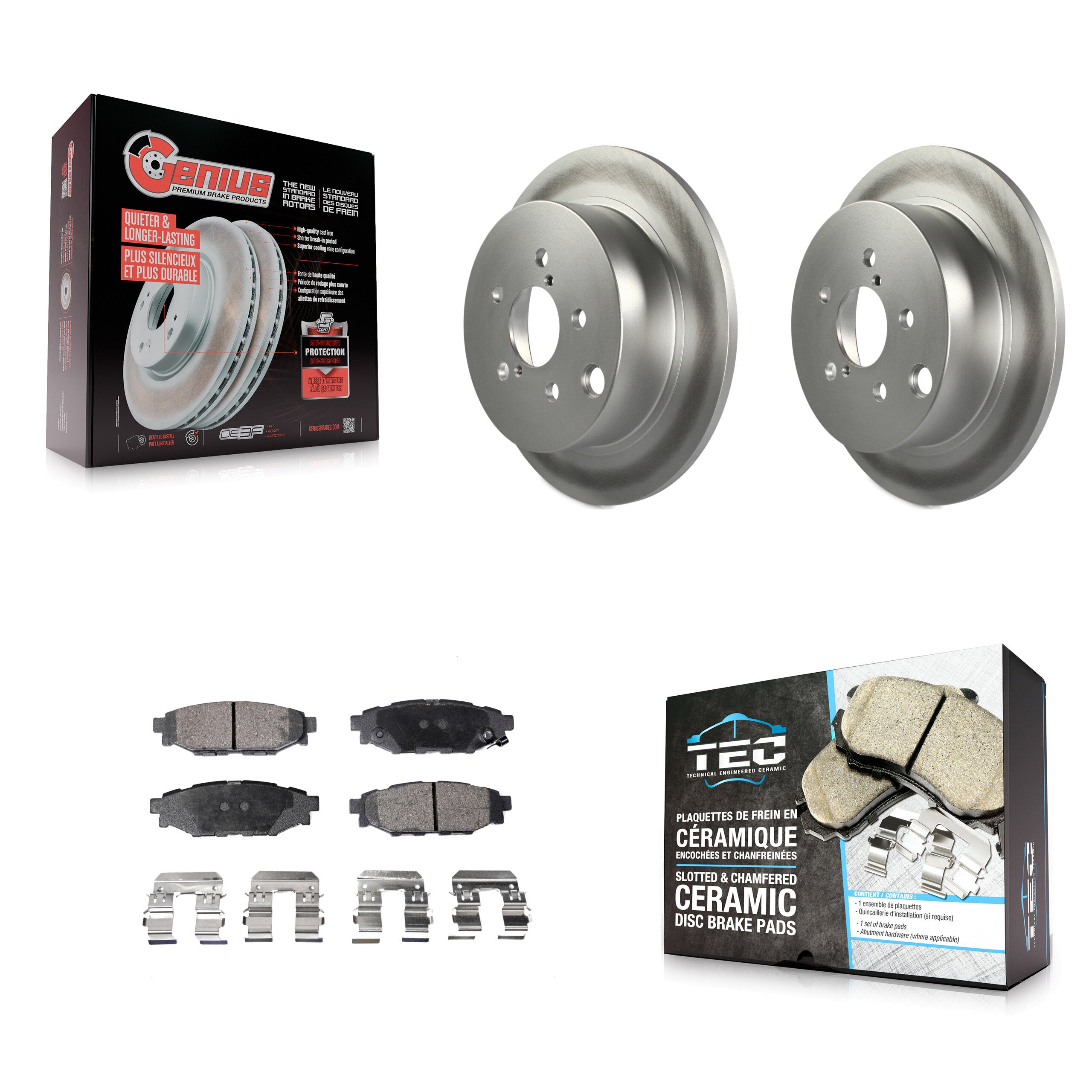 Transit Auto KGT-101636 Disc Brake Kit for 2012-2023 Subaru Crosstrek, Subaru Impreza and More - Rear