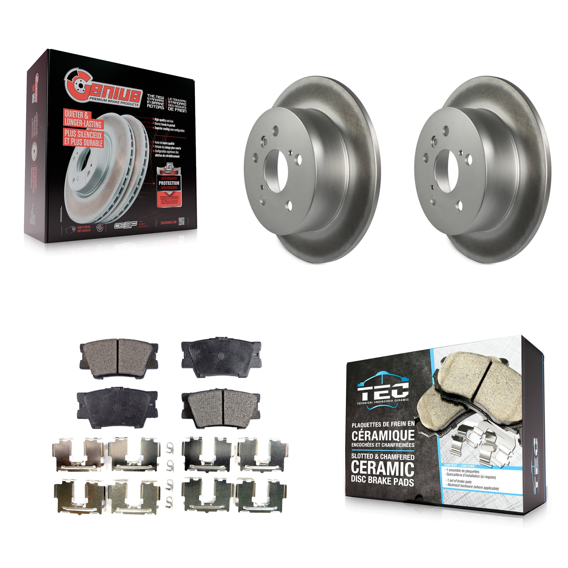 Transit Auto KGT-101637 Disc Brake Kit for 2012-2018 Lexus ES300h, Lexus ES350 and More - Rear