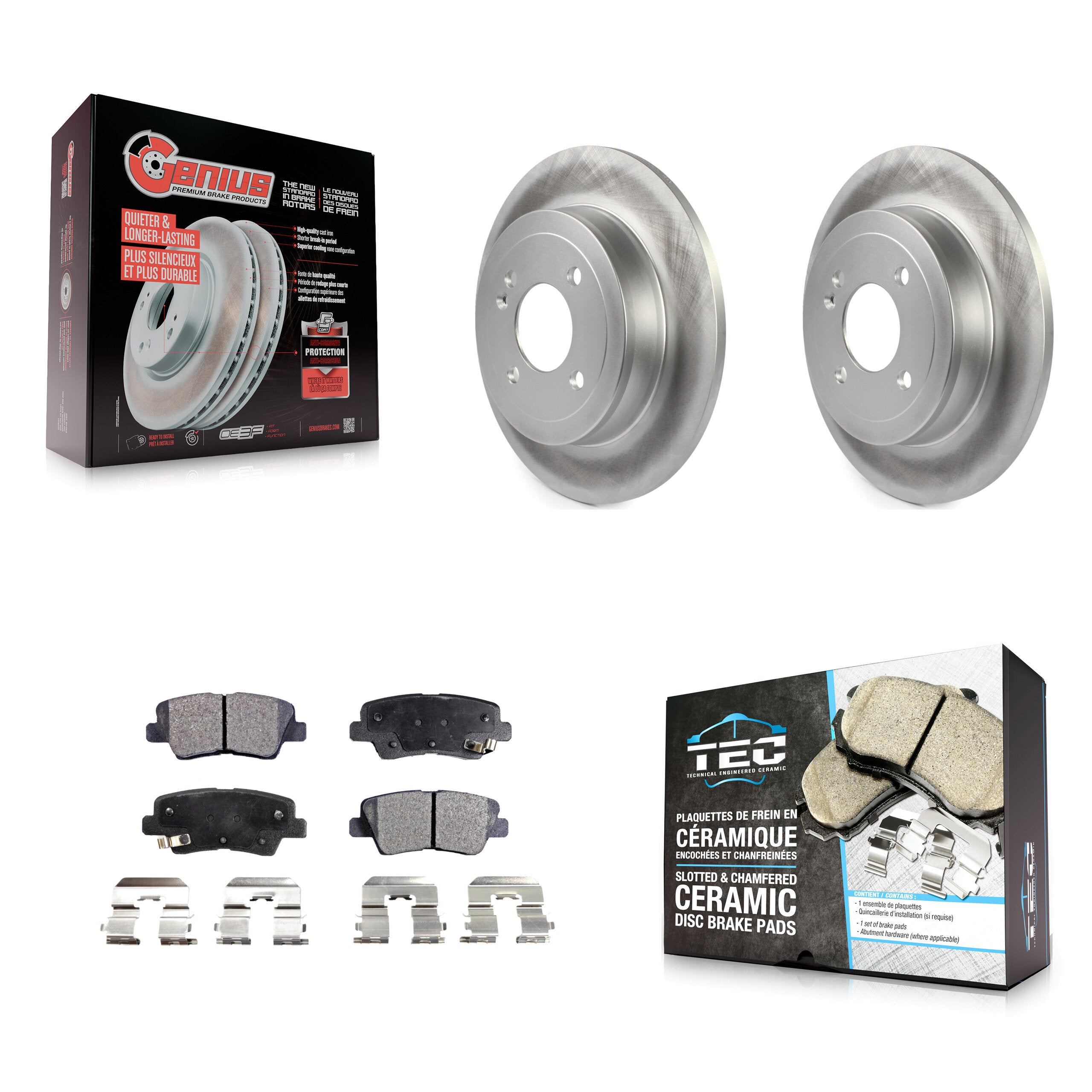 Transit Auto KGT-101640 Disc Brake Kit for 2012-2018 Kia Rio, Hyundai Accent - Rear