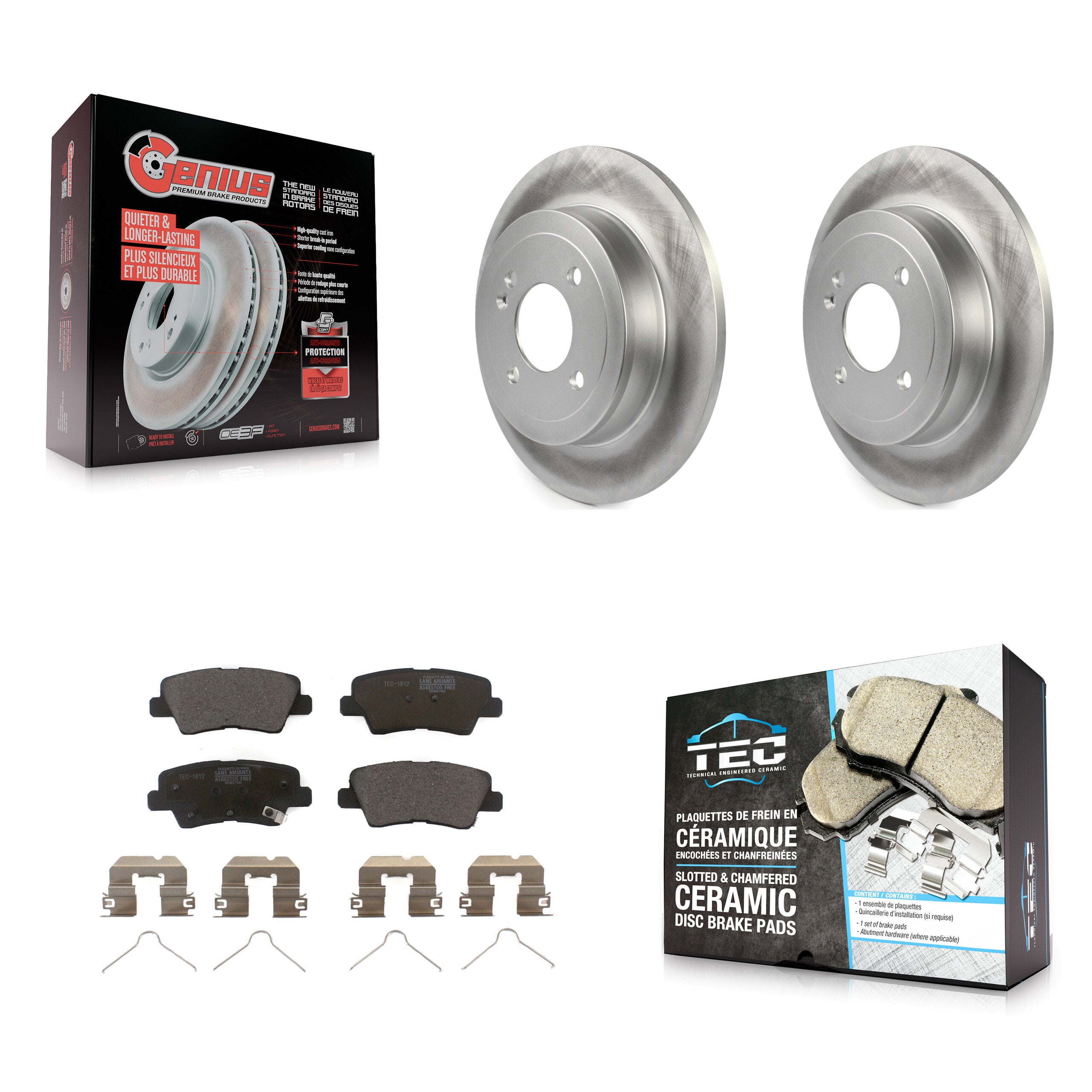 Transit Auto KGT-101641 Disc Brake Kit for 2018-2023 Kia Rio, Hyundai Accent - Rear