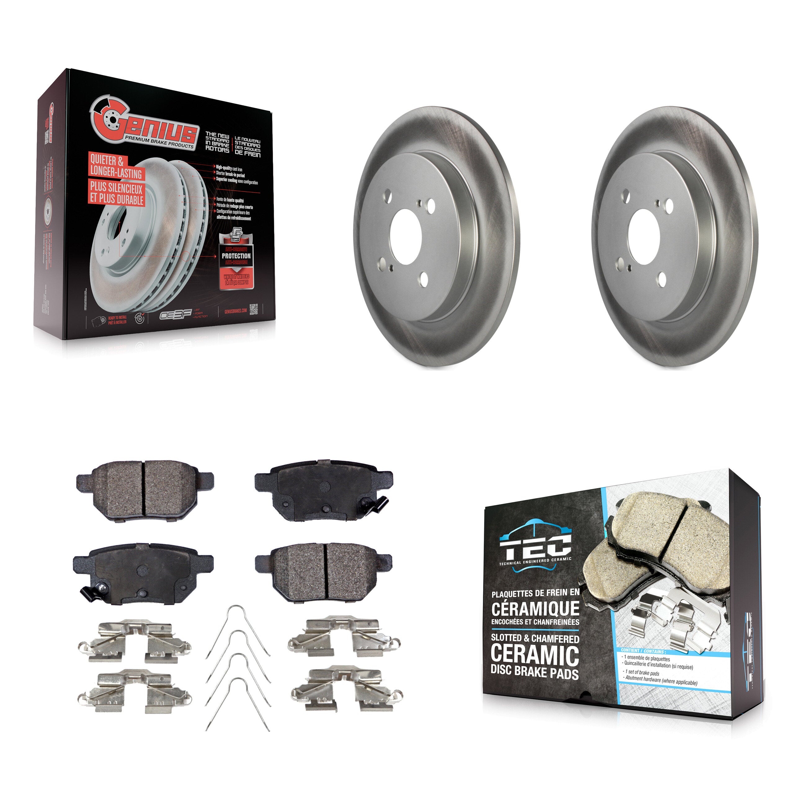 Transit Auto KGT-101643 Disc Brake Kit for 2012-2018 Toyota Yaris - Rear