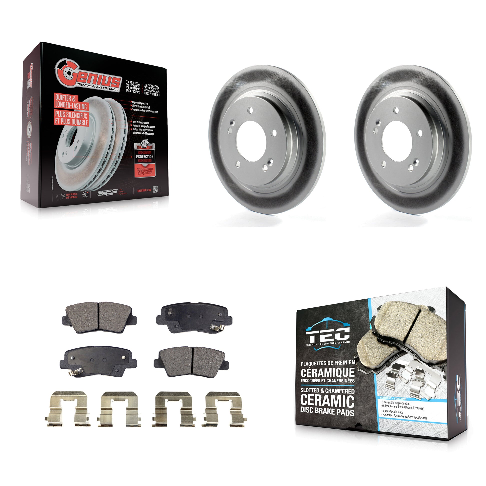 Transit Auto KGT-101647 Disc Brake Kit for 2015-2017 Hyundai Azera, Hyundai Sonata - Rear