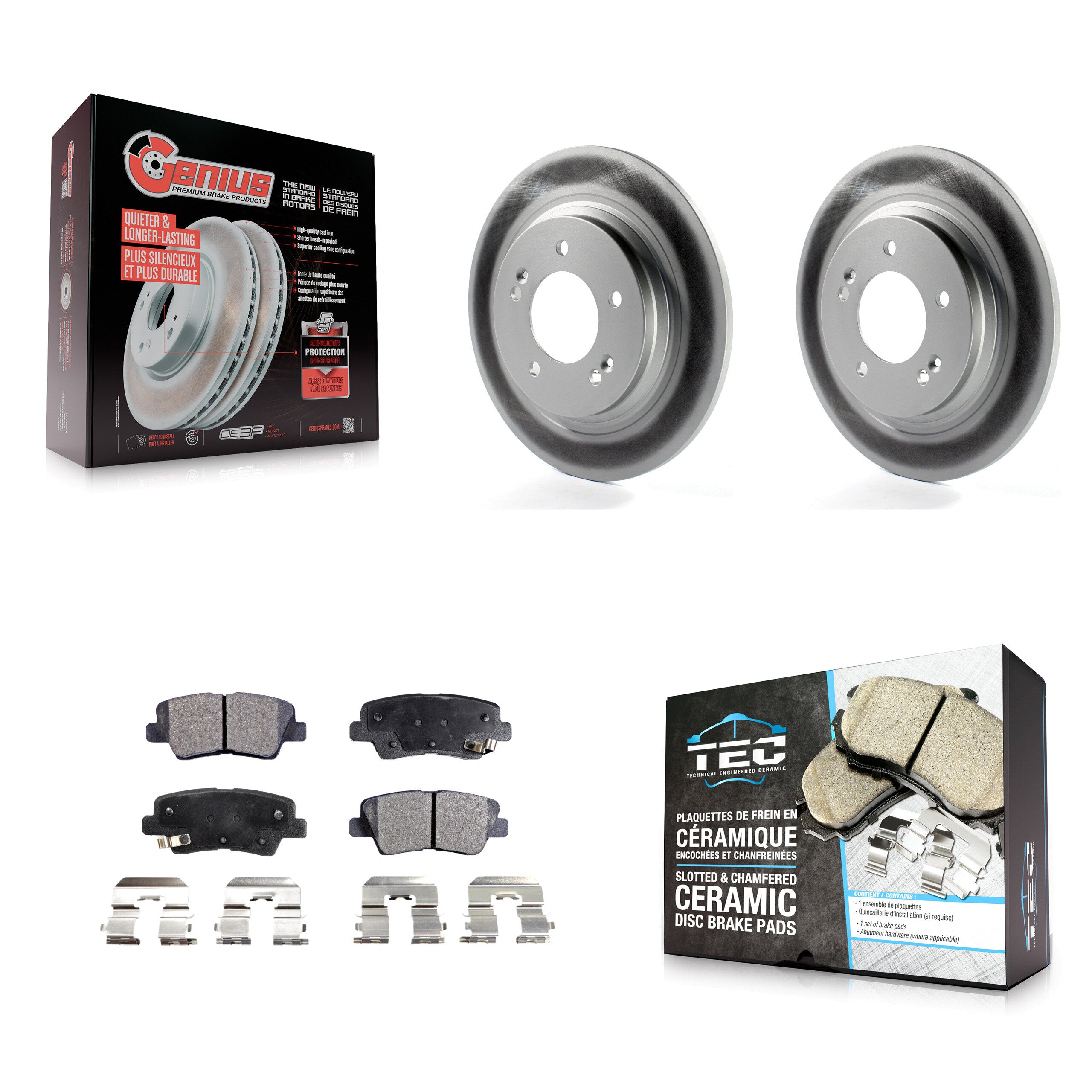 Transit Auto KGT-101648 Disc Brake Kit for 2013-2016 Kia Optima, Kia Soul EV and More - Rear