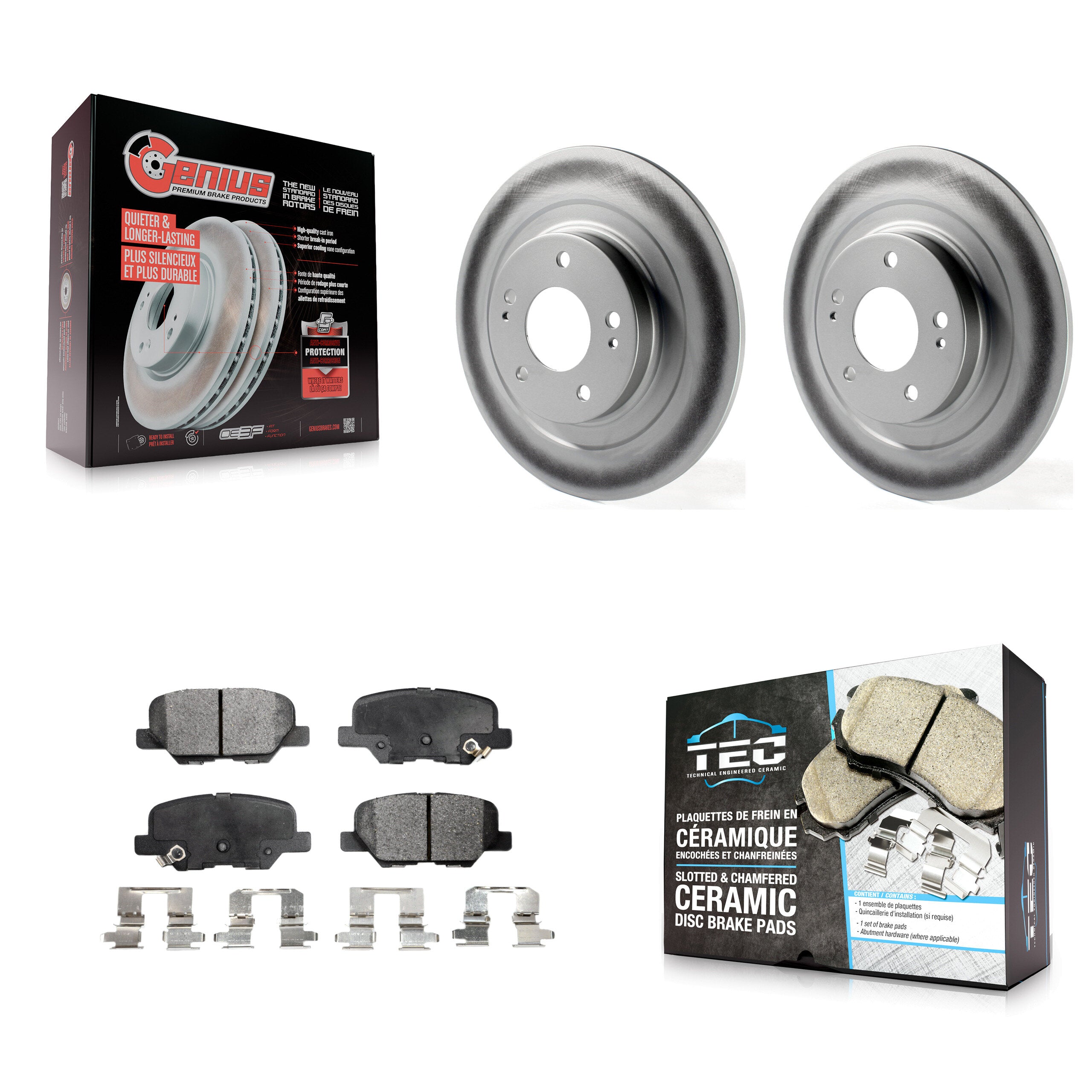 Transit Auto KGT-101651 Disc Brake Kit for 2013-2024 Mitsubishi Outlander PHEV, Mitsubishi Outlander and More - Rear