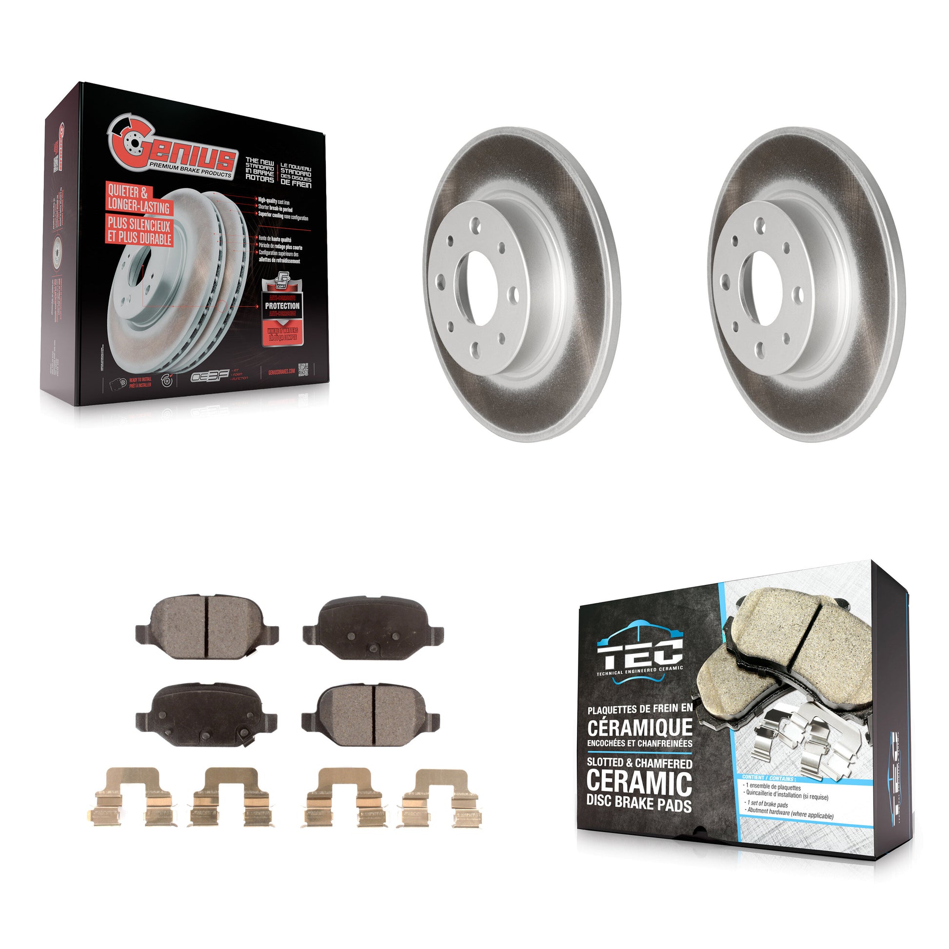 Transit Auto KGT-101665 Disc Brake Kit for 2013-2019 Fiat 500 - Rear