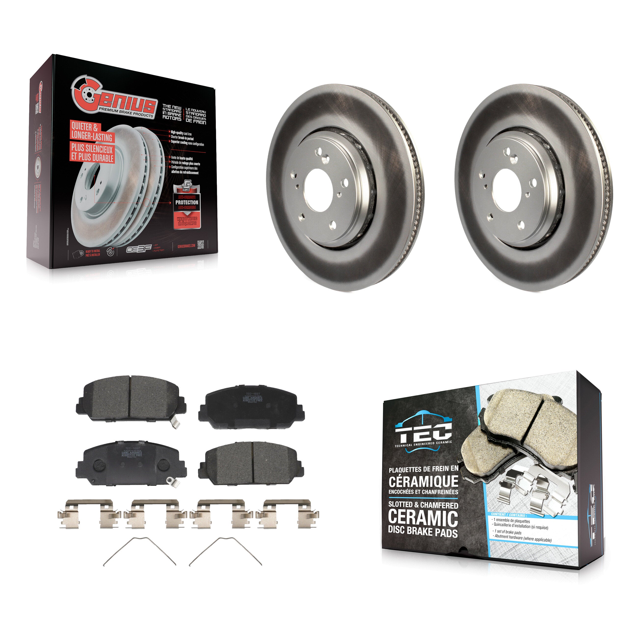 Transit Auto KGT-101847 Disc Brake Kit for 2016-2022 Acura ILX, Honda Accord, Honda Civic - Front