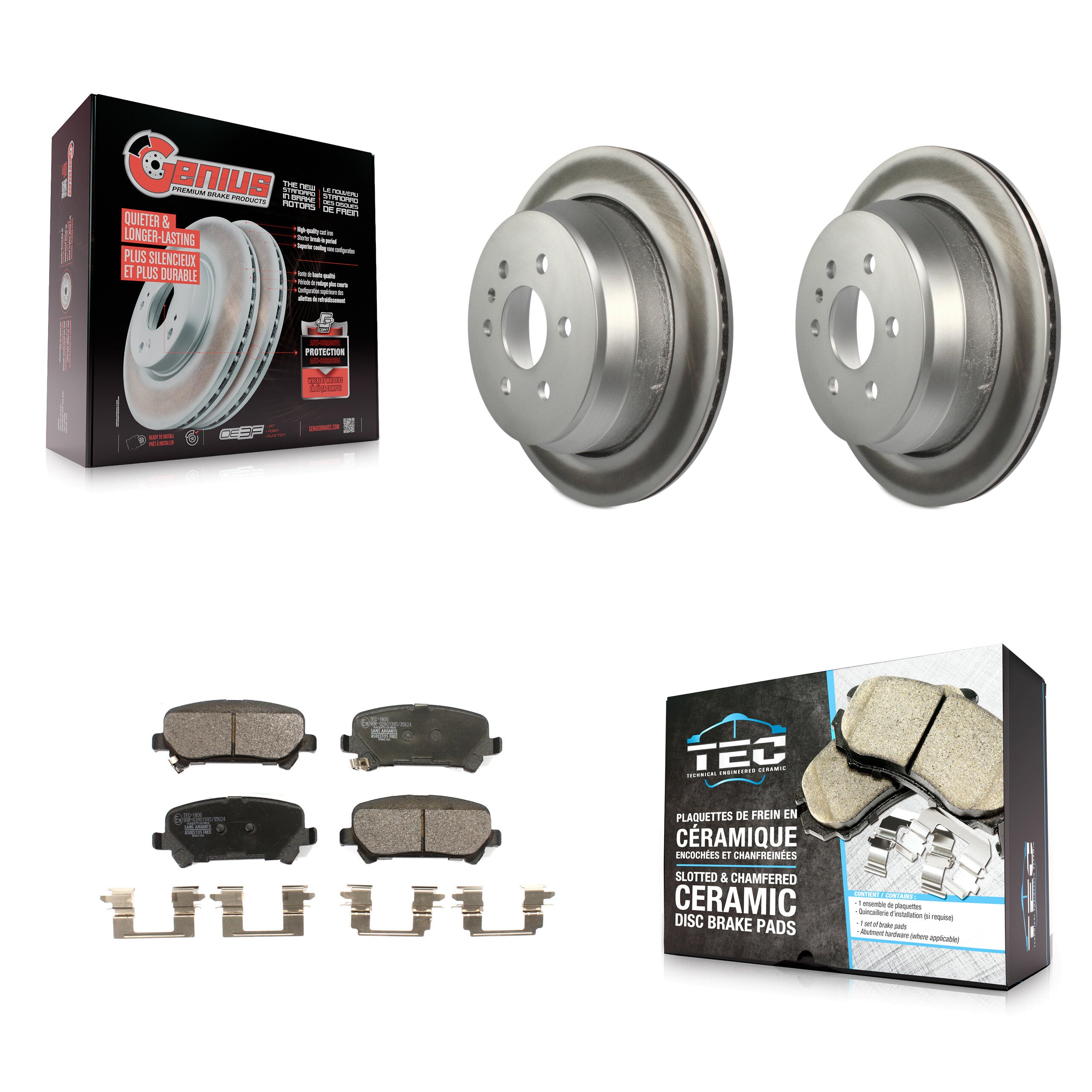 Transit Auto KGT-101932 Disc Brake Kit for 2015-2020 Chevrolet Colorado, GMC Canyon - Rear