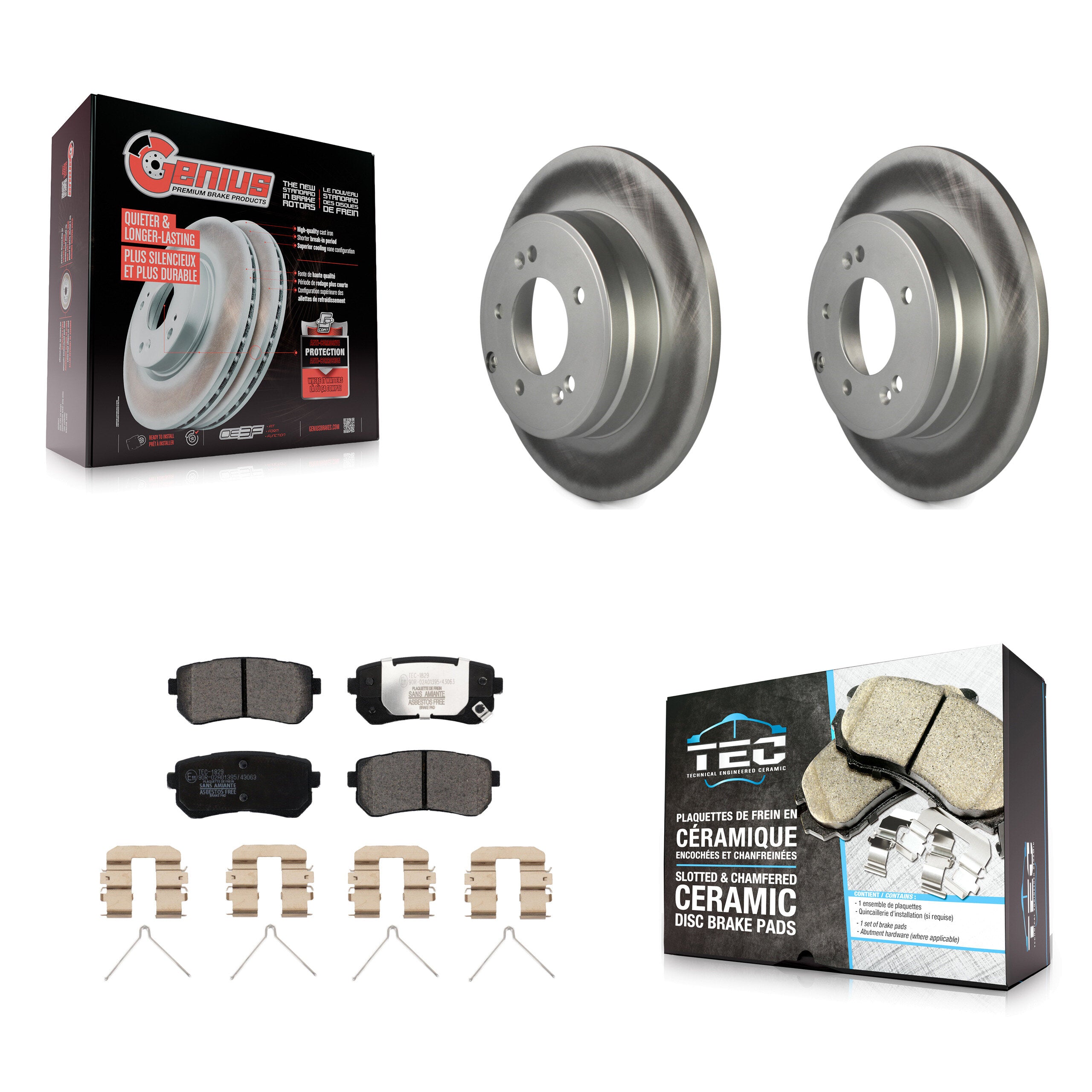 Transit Auto KGT-101933 Disc Brake Kit for 2016-2020 Hyundai Sonata, Kia Optima - Rear