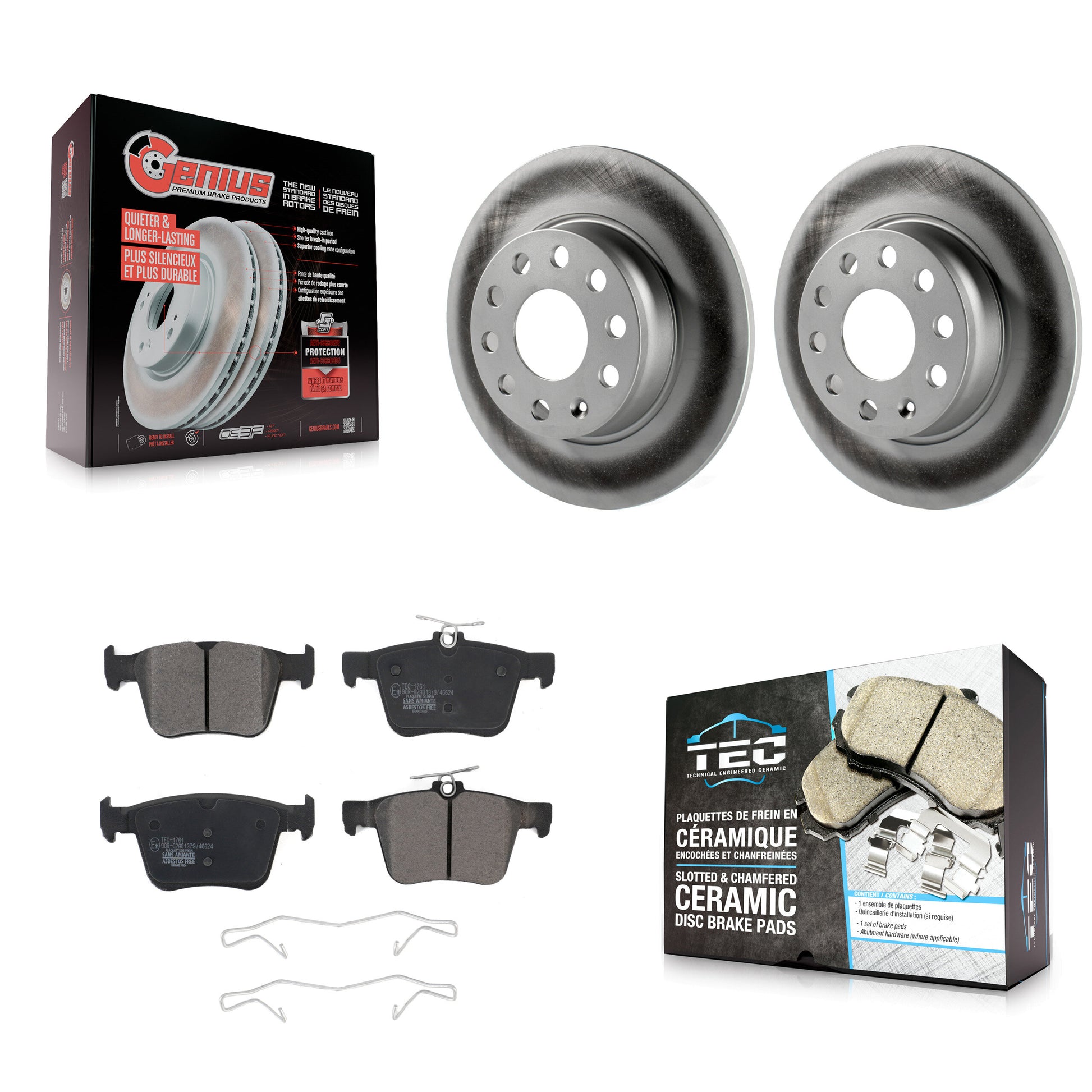 Transit Auto KGT-101937 Disc Brake Kit for 2015-2023 Volkswagen Taos, Audi A3 and More - Rear