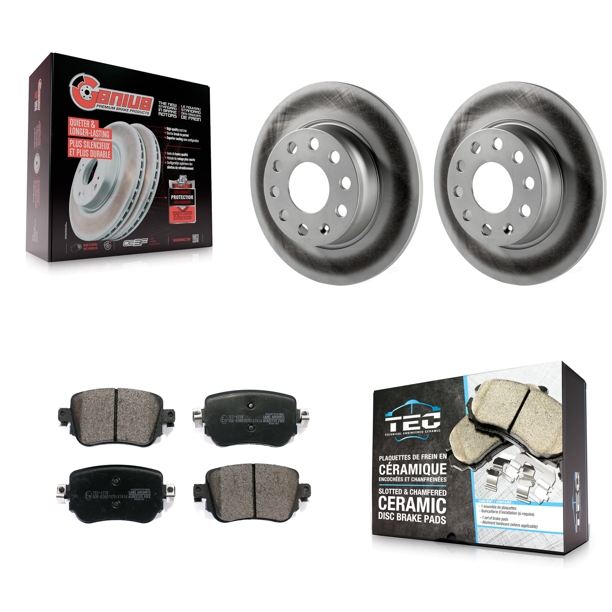 Transit Auto KGT-101938 Disc Brake Kit for 2015-2022 Volkswagen Golf, Volkswagen Golf SportWagen and More - Rear