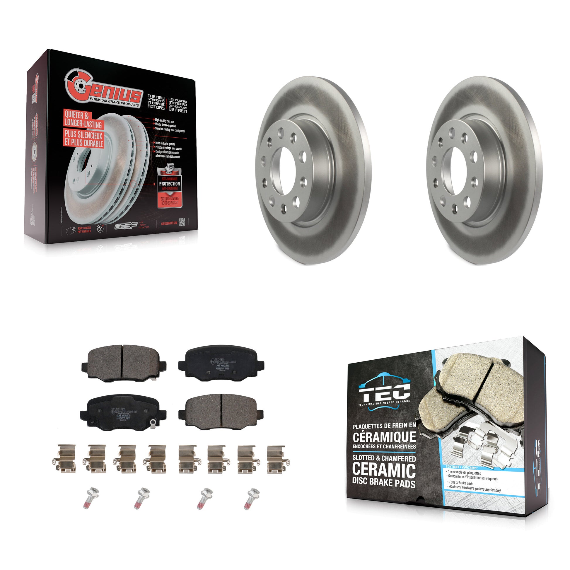 Transit Auto KGT-101945 Disc Brake Kit for 2015-2024 Dodge Hornet, Fiat 500X, Jeep Renegade - Rear
