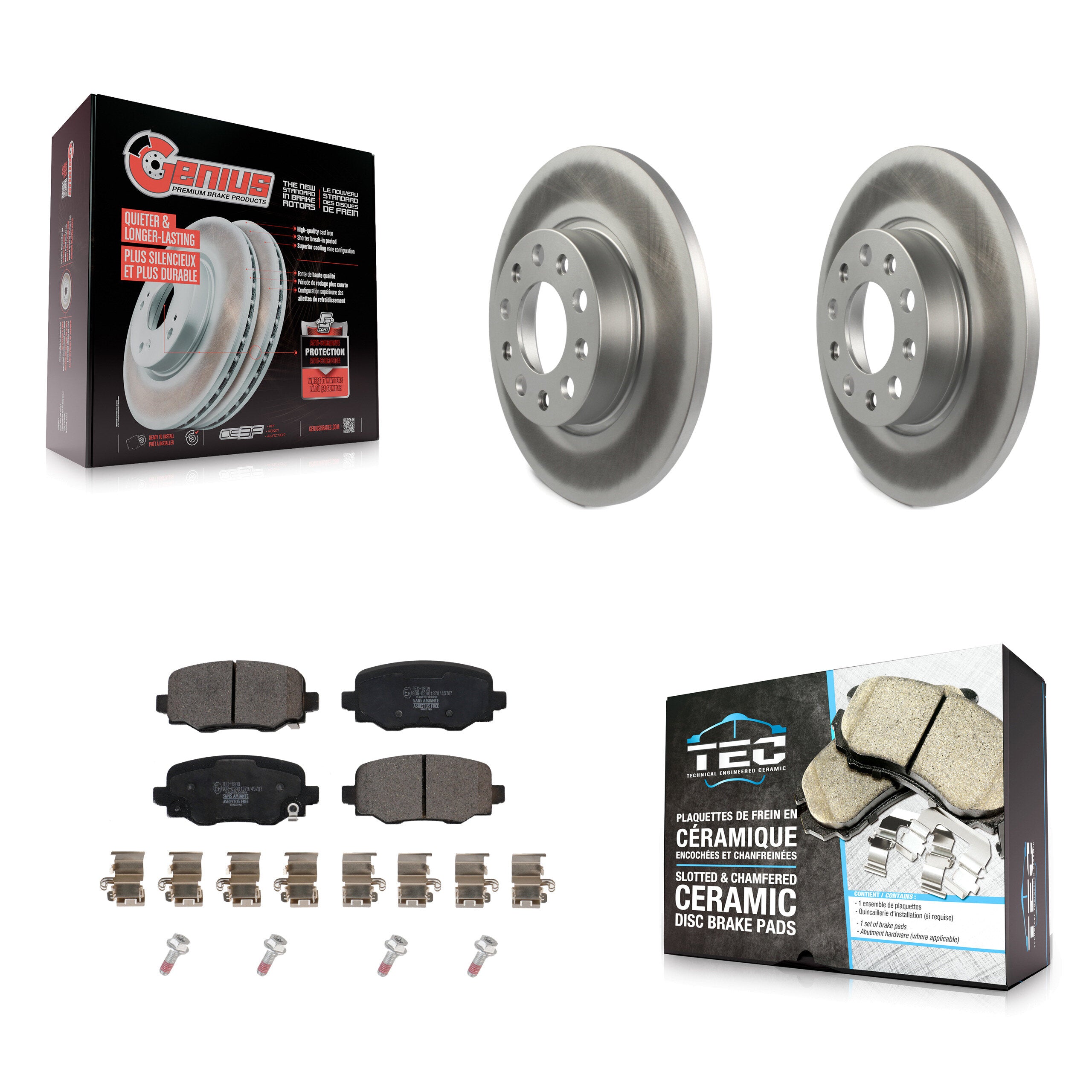 Transit Auto KGT-101945 Disc Brake Kit for 2015-2024 Dodge Hornet, Fiat 500X, Jeep Renegade - Rear