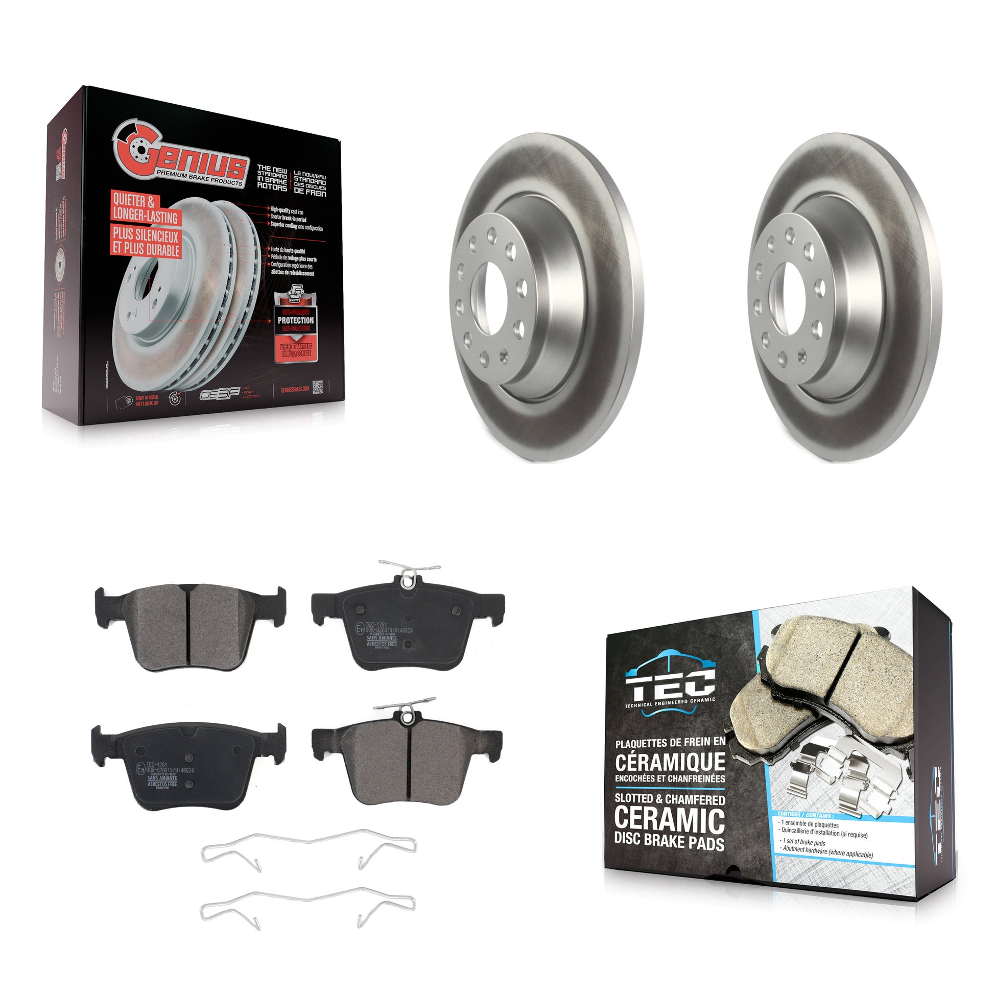 Transit Auto KGT-101946 Disc Brake Kit for 2016-2025 Audi Q3, Volkswagen Jetta and More - Rear