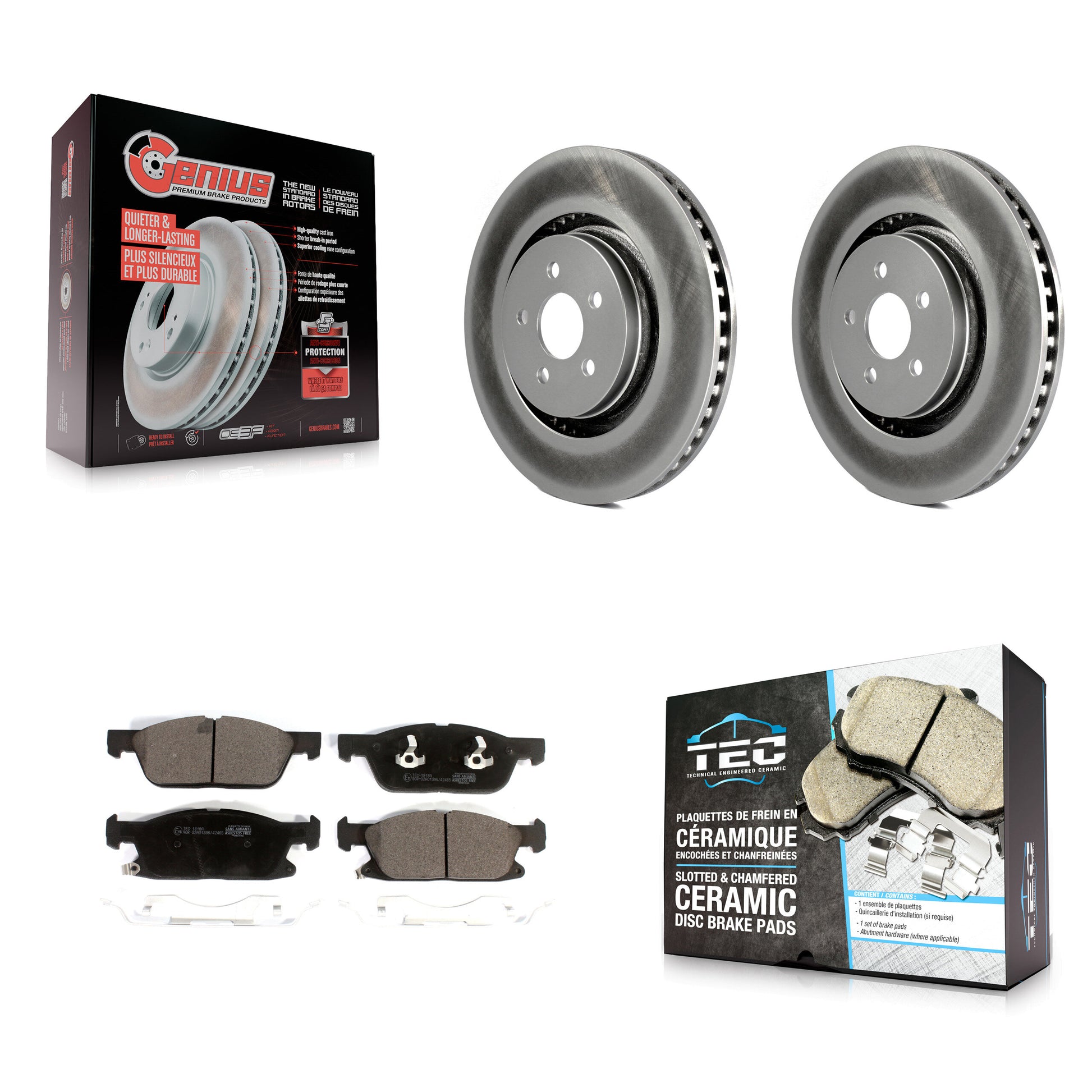 Transit Auto KGT-102009 Disc Brake Kit for 2017-2020 Ford Fusion, Lincoln Continental, Lincoln MKZ - Front