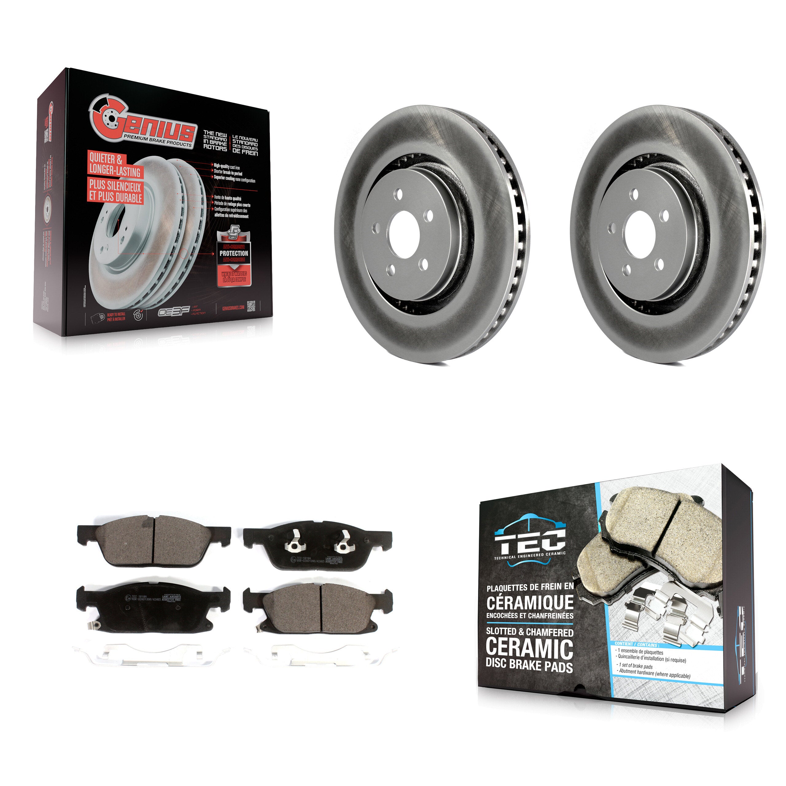 Transit Auto KGT-102009 Disc Brake Kit for 2017-2020 Ford Fusion, Lincoln Continental, Lincoln MKZ - Front