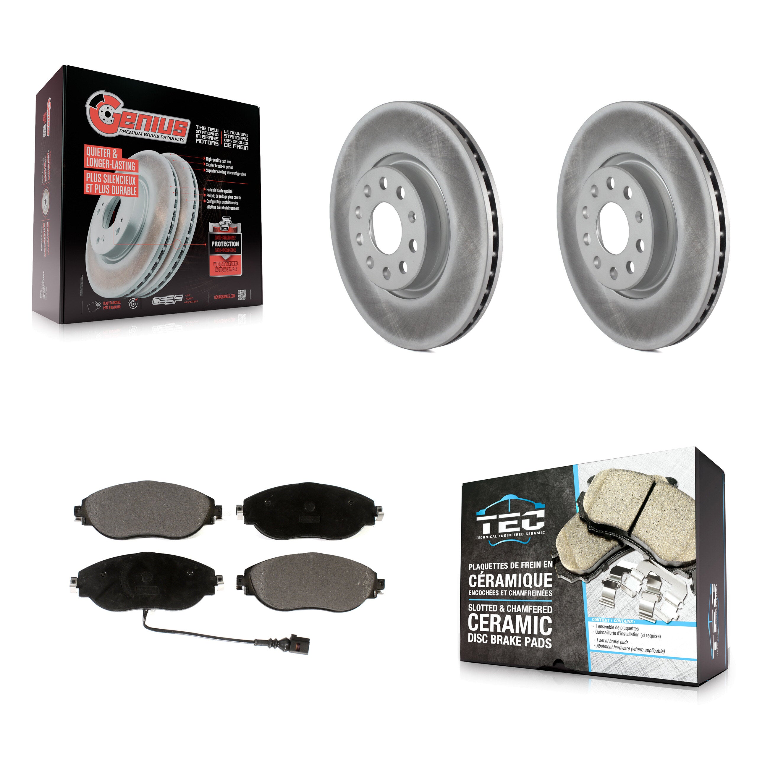 Transit Auto KGT-102013 Disc Brake Kit for 2015-2020 Audi A3 Quattro, Volkswagen Arteon, Volkswagen GTI - Front