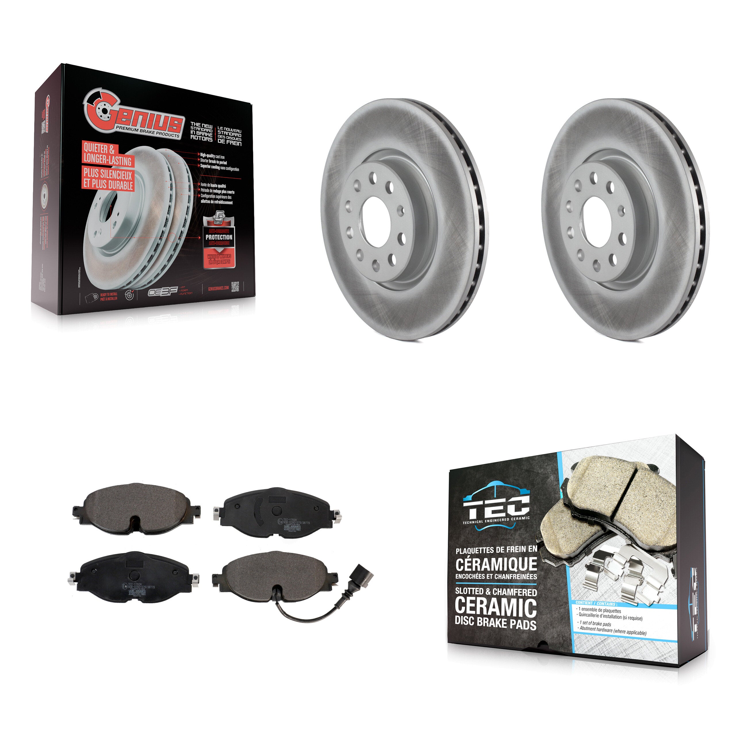 Transit Auto KGT-102014 Disc Brake Kit for 2015-2023 Volkswagen Taos, Volkswagen Passat and More - Front