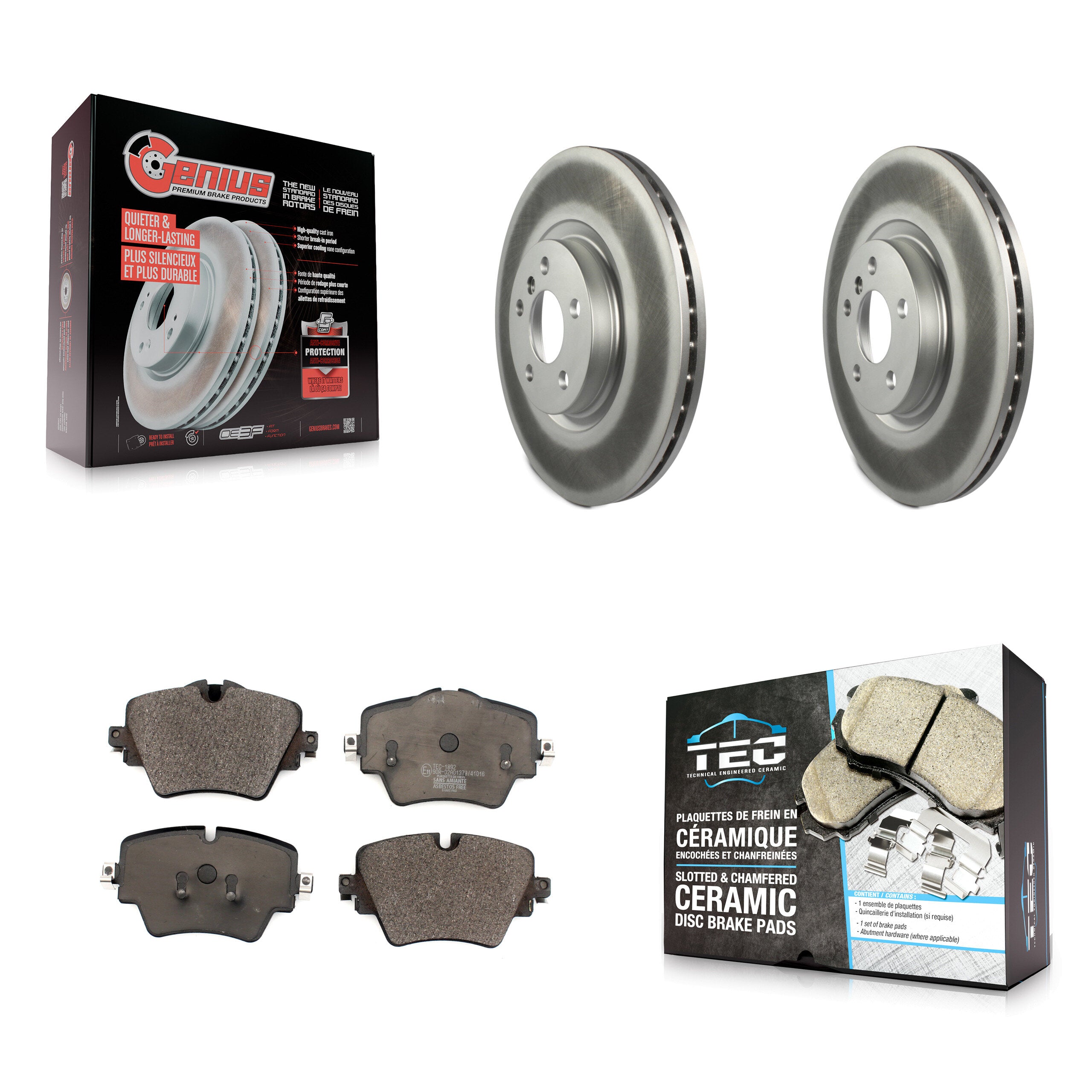 Transit Auto KGT-102035 Disc Brake Kit for 2016-2023 Mini Cooper Countryman, BMW 228i Gran Coupe and More - Front