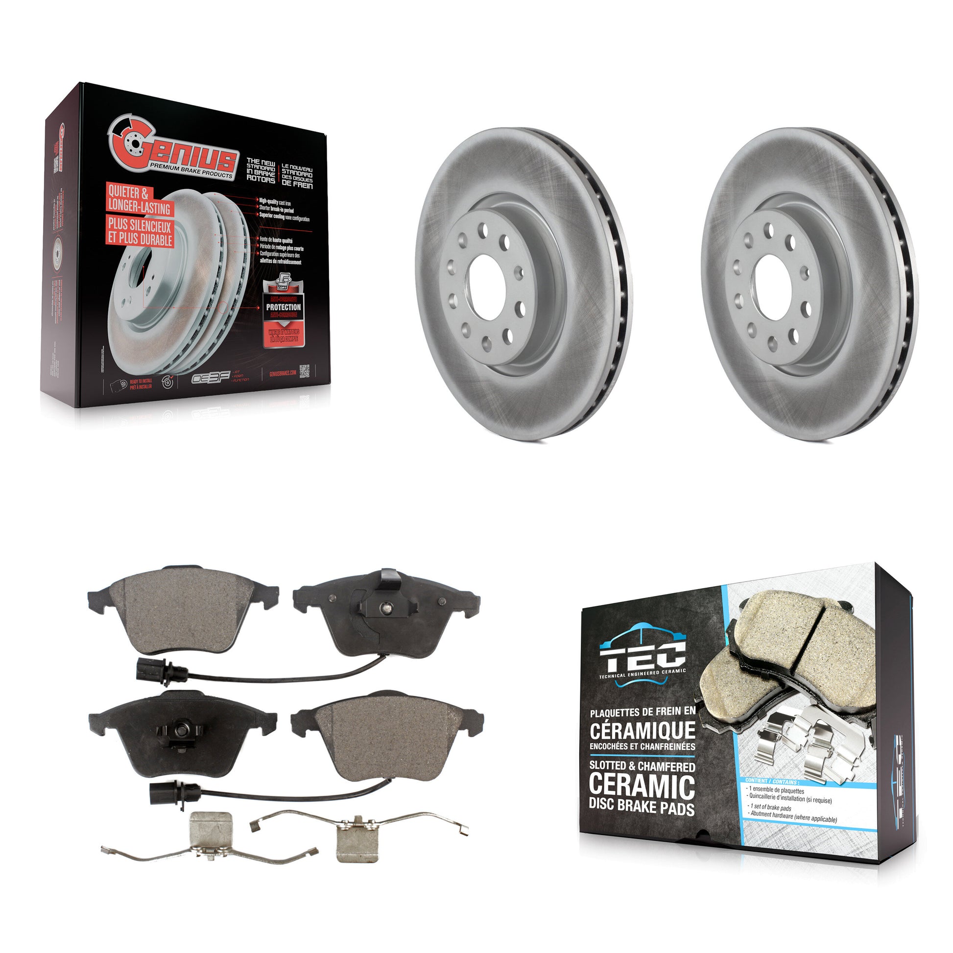 Transit Auto KGT-102070 Disc Brake Kit for 2008-2012 Volkswagen CC, Volkswagen R32 - Front