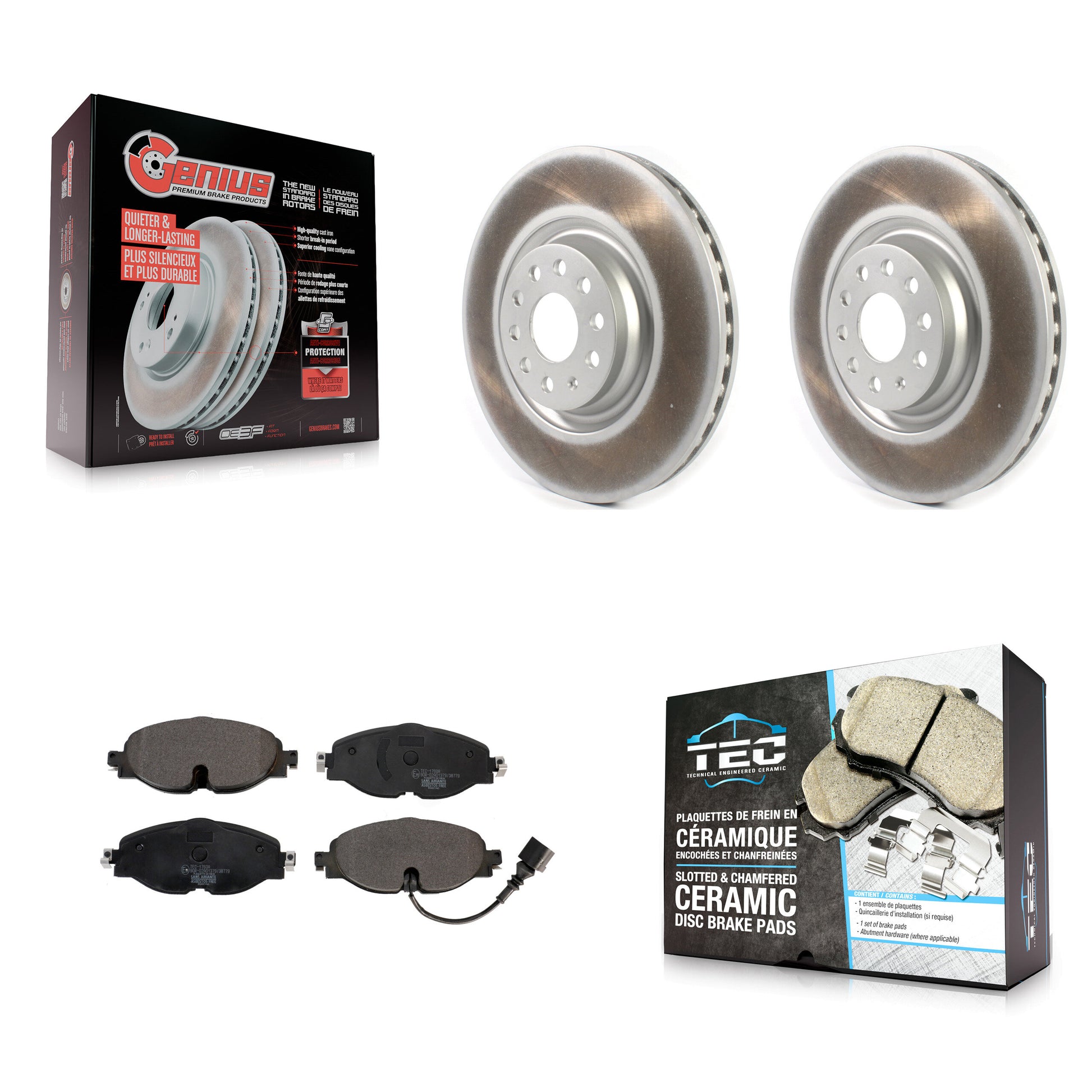 Transit Auto KGT-102082 Disc Brake Kit for 2015-2019 Audi A3, Volkswagen Golf - Front