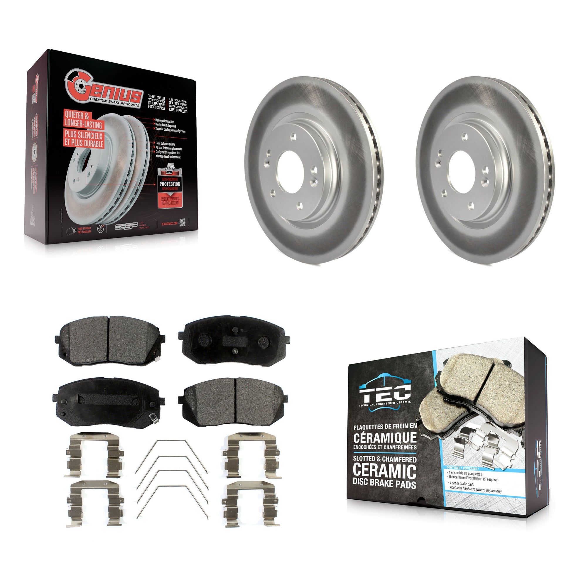 Transit Auto KGT-102083 Disc Brake Kit for 2018-2025 Hyundai Kona, Kia Seltos and More - Front