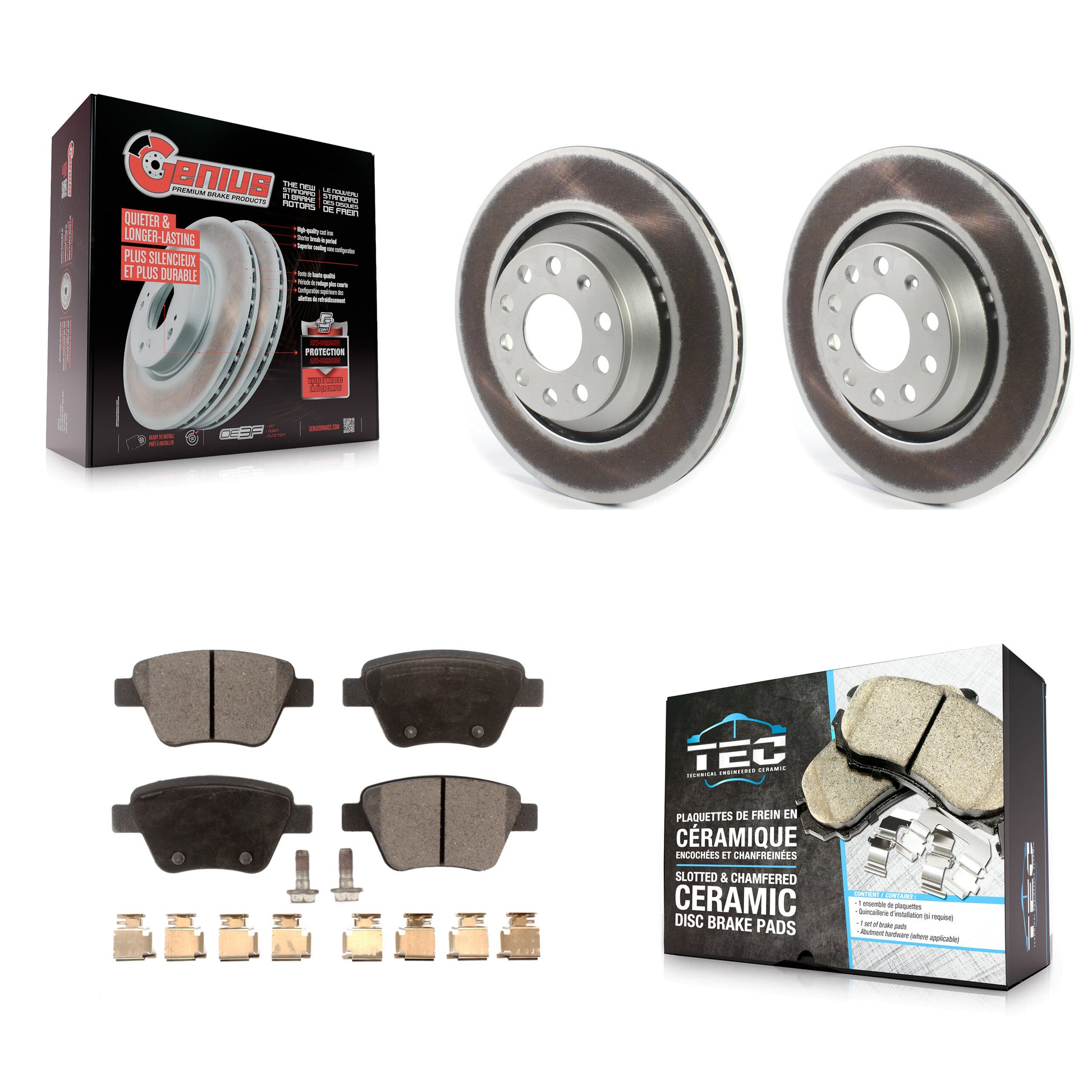 Transit Auto KGT-102206 Disc Brake Kit for 2011-2013 Volkswagen GTI, Audi A3 Quattro - Rear