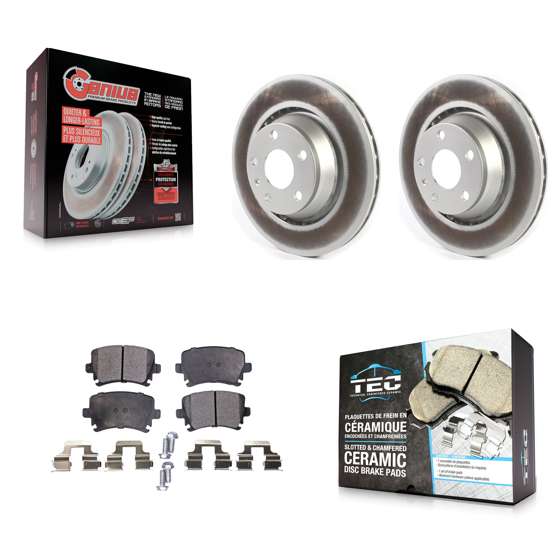 Transit Auto KGT-102210 Disc Brake Kit for 2008-2015 Audi TT Quattro, Audi TT RS Quattro and More - Rear