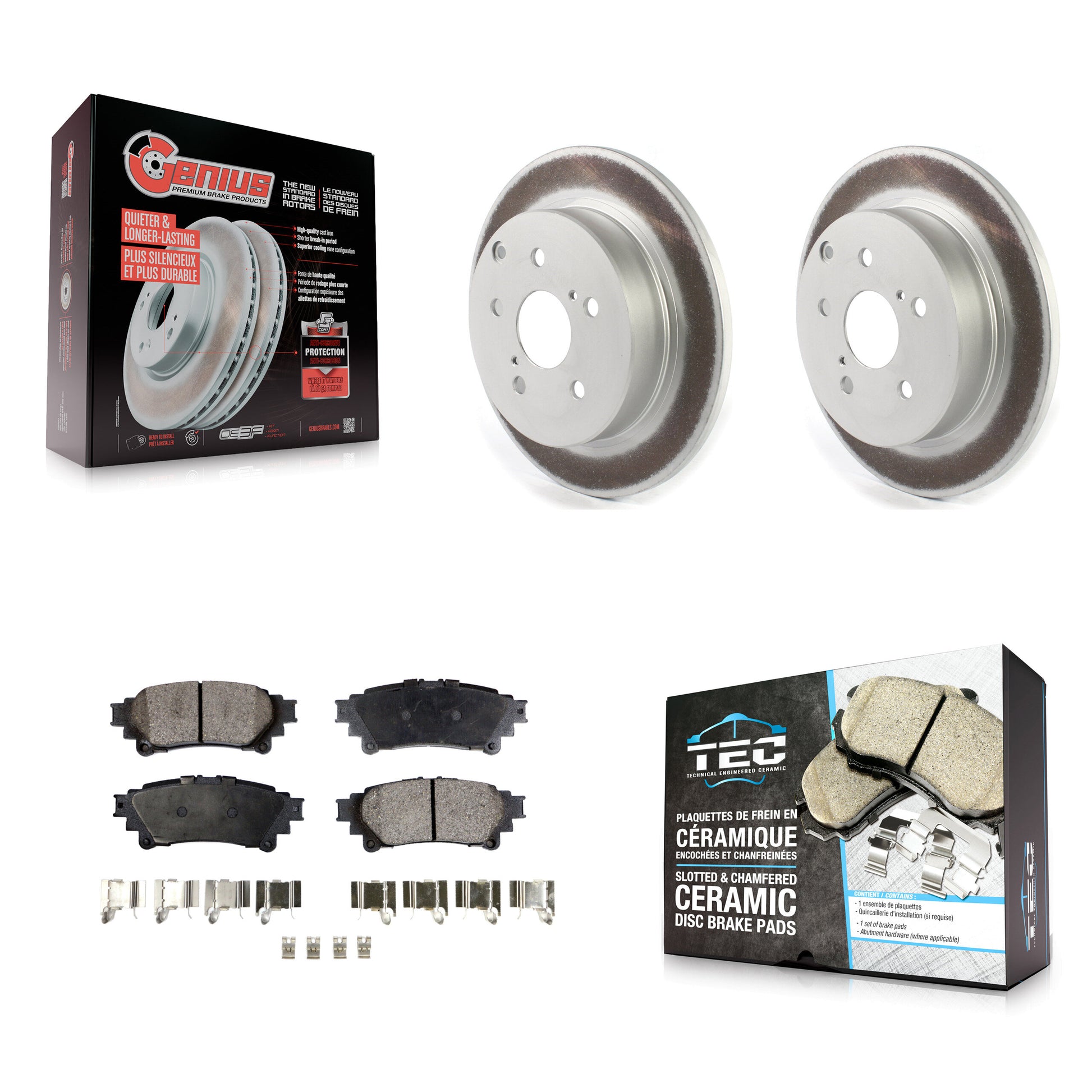 Transit Auto KGT-102211 Disc Brake Kit for 2012-2020 Toyota Mirai, Toyota Prius V - Rear