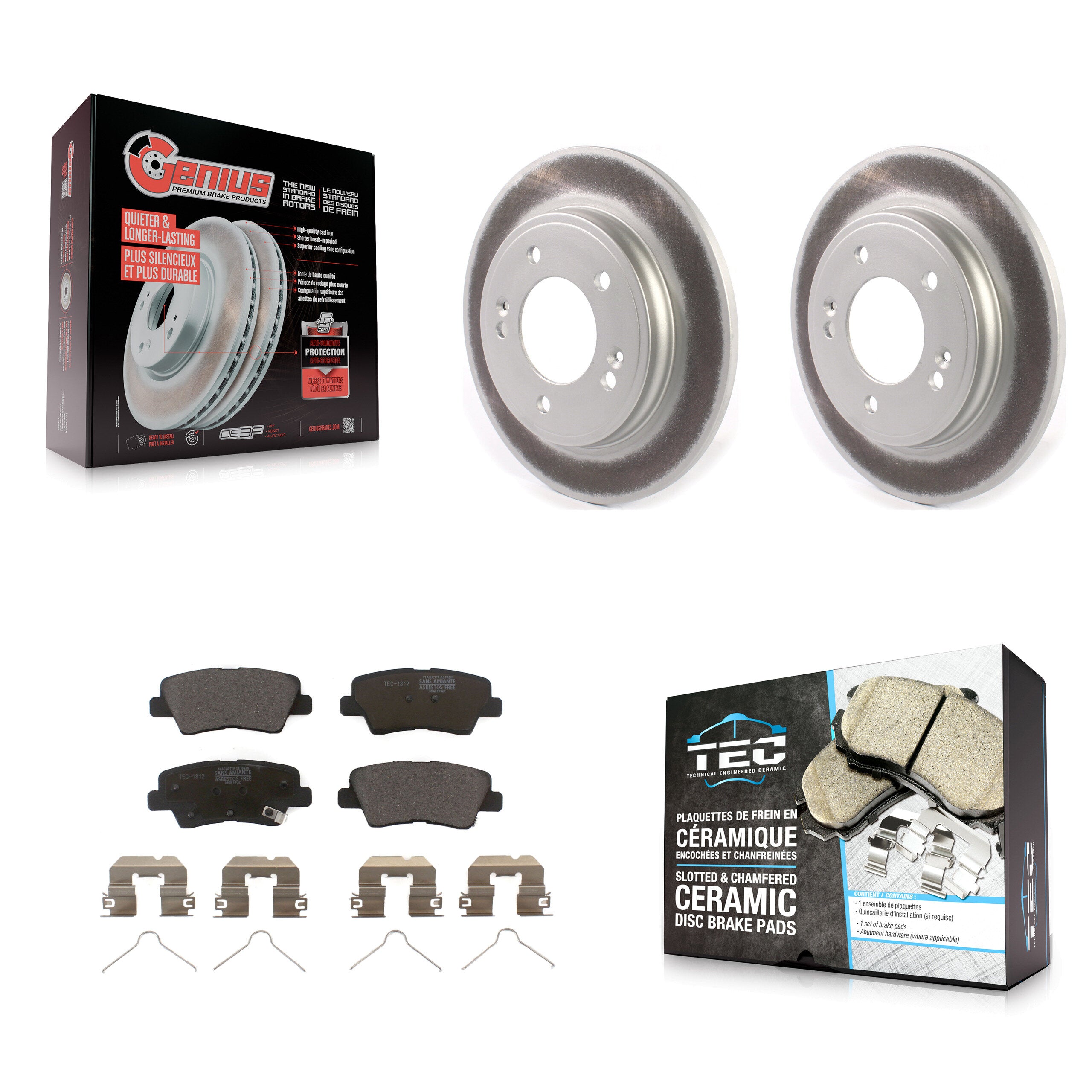 Transit Auto KGT-102216 Disc Brake Kit for 2017-2022 Kia Niro, Hyundai Elantra, Hyundai Ioniq - Rear
